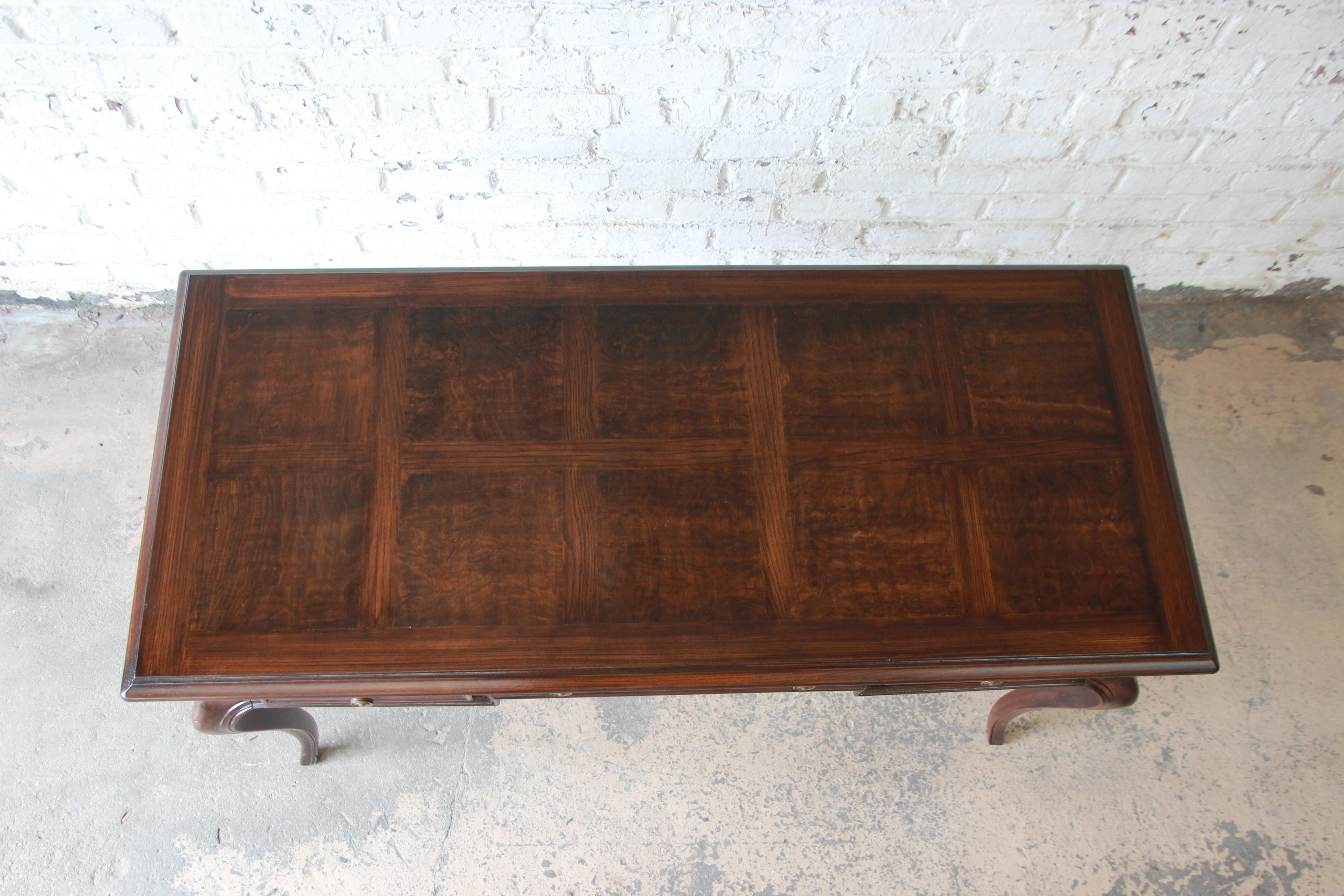 French Provincial Henredon Burl Wood French Writing Desk