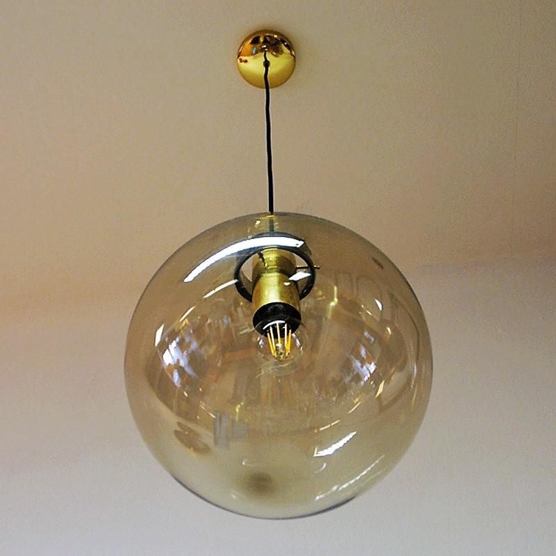 Late 20th Century Smoke Colored Glass Dome Pendant Mod 7714 by Jonas Hidle, Høvik, Norway 1970s