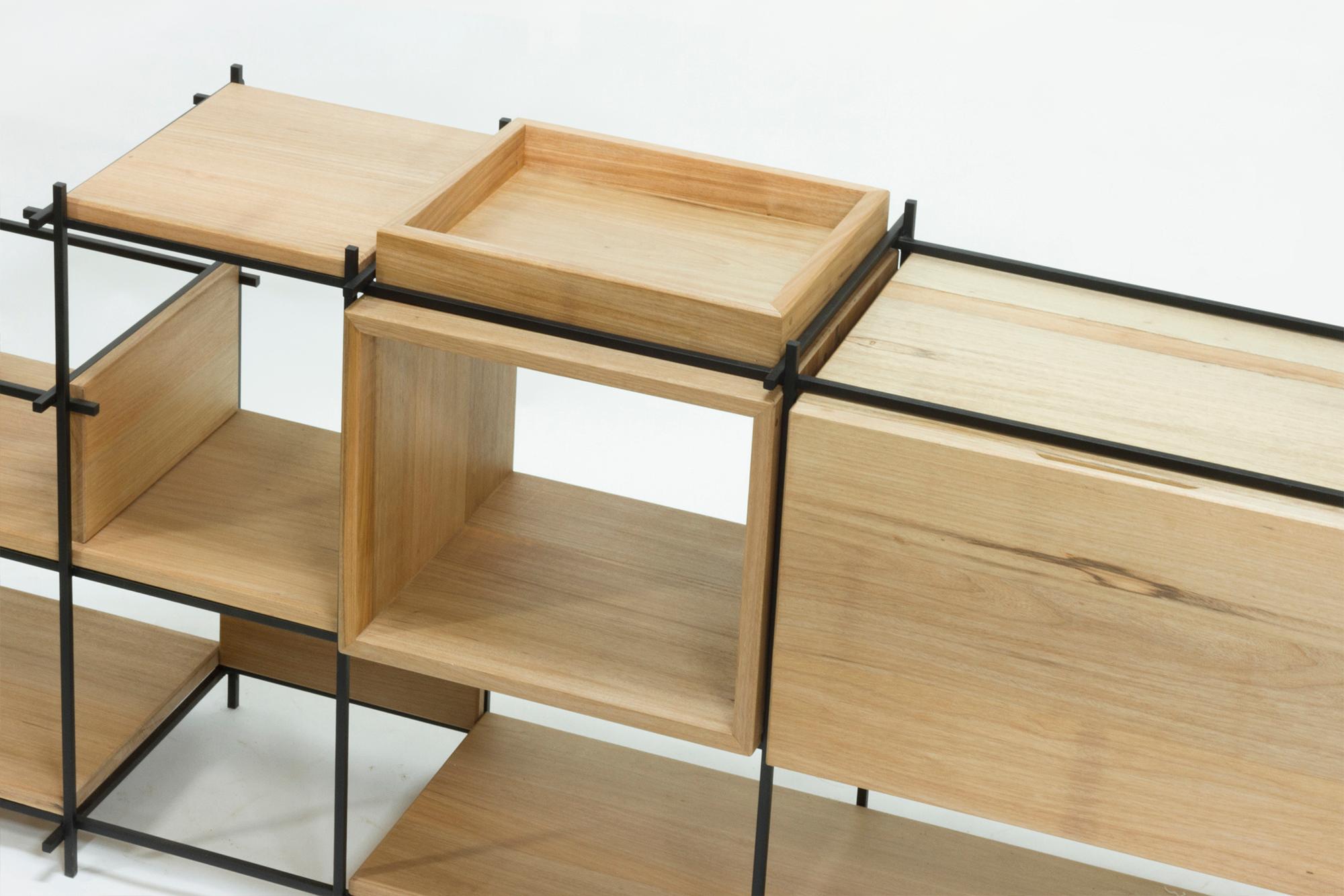 Sideboard in Hardwood and Steel, Brazilian Contemporary Design by O Formigueiro For Sale 3