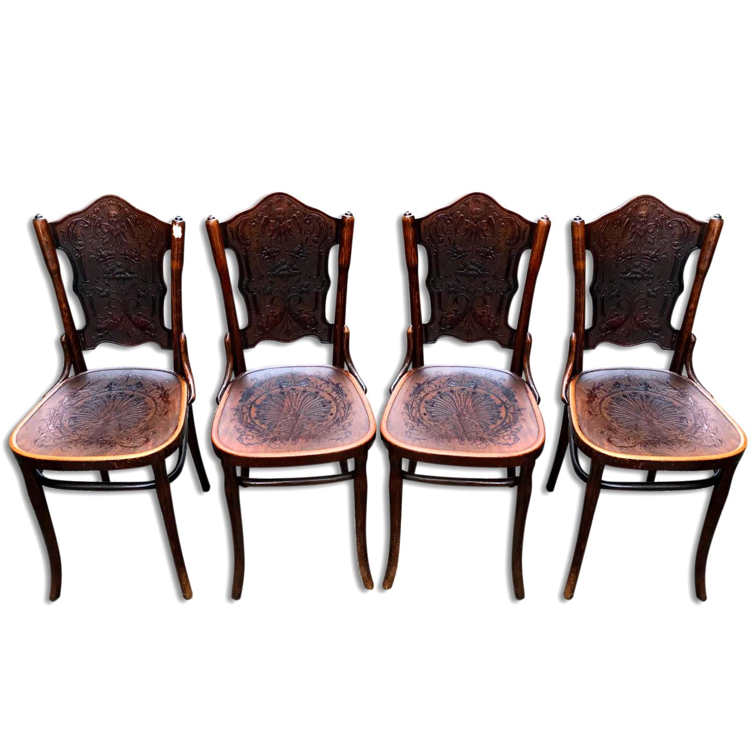 Set aus Bugholzstühlen und -sesseln von Jacob & Josef Kohn, Wien, 1900 (20. Jahrhundert)