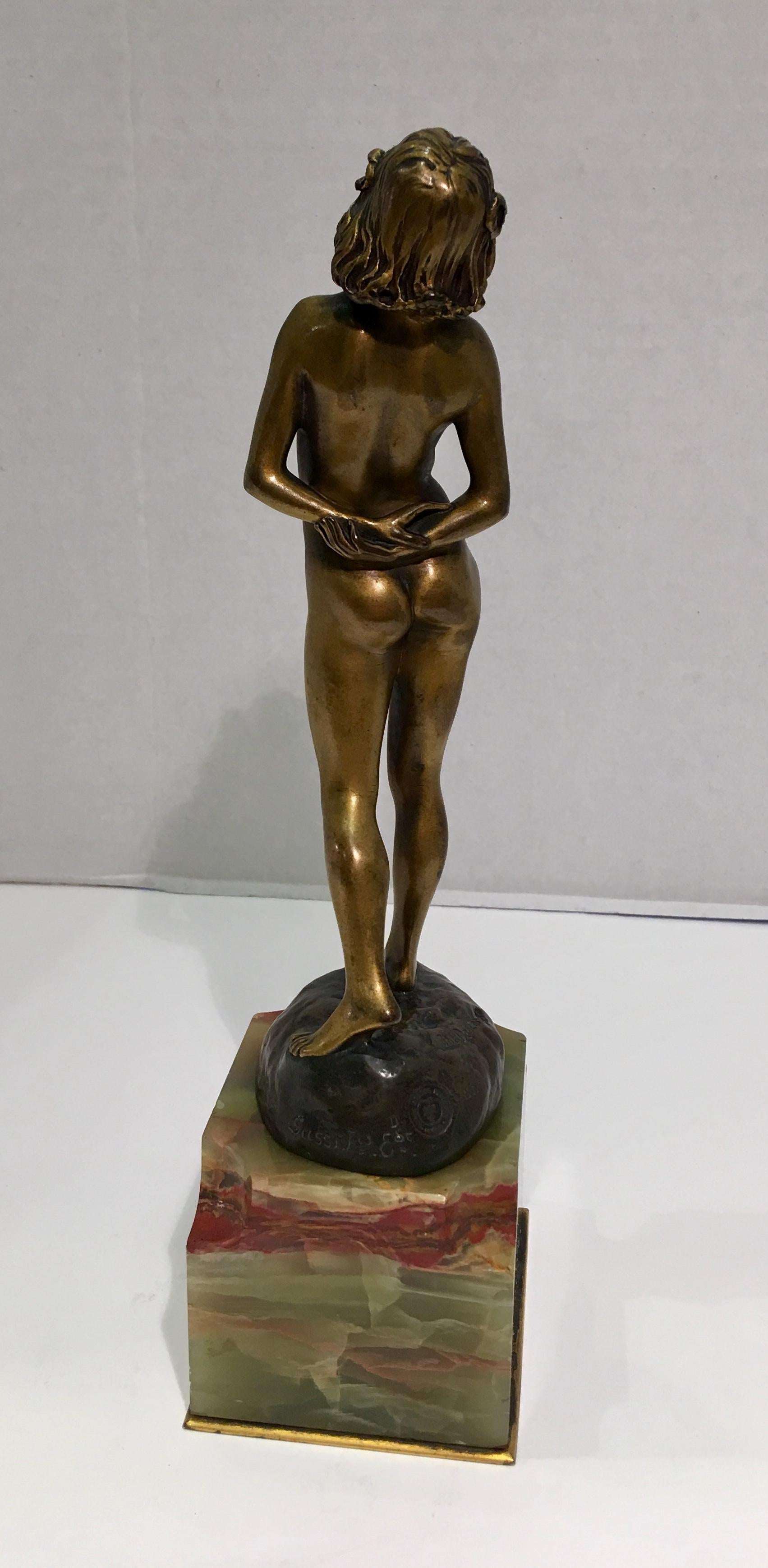 20th Century French Art Deco Bronze Nude Woman by Joseph Jules Emmanuel Cormier Joe Descomps