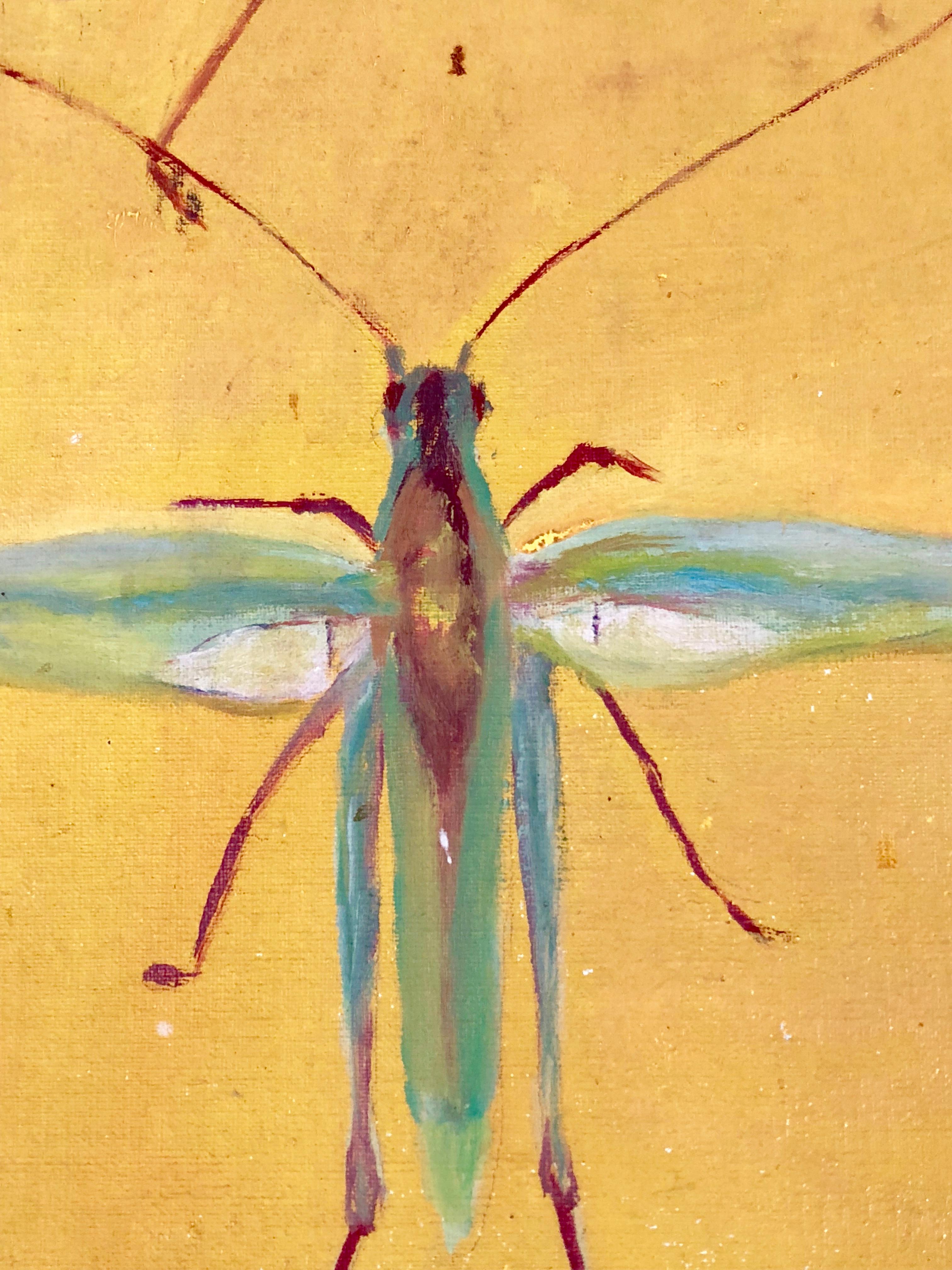 Mid-20th Century Painting of Grasshoppers, circa 1936