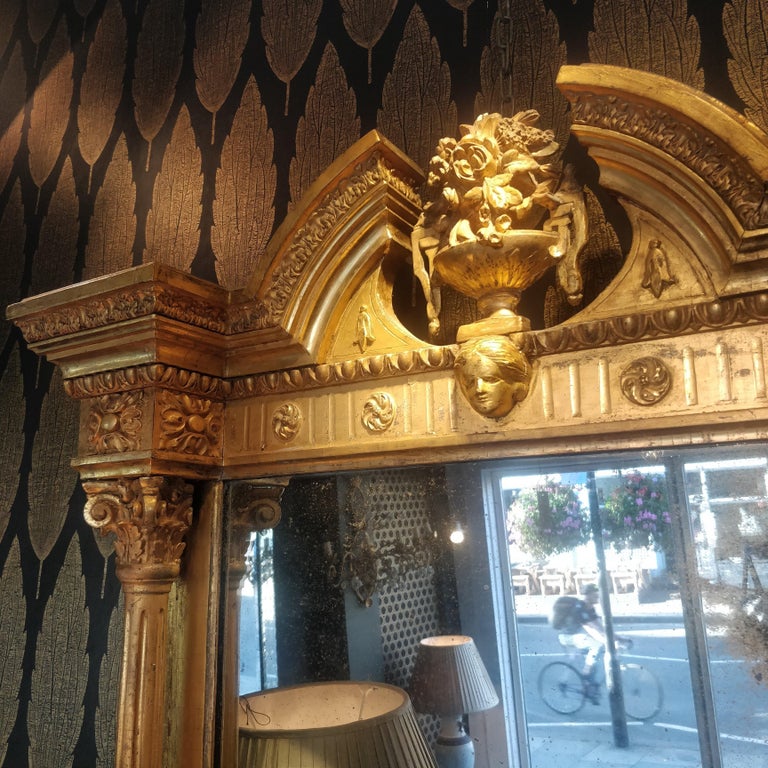 Carved Giltwood Irish Mirror, Dublin, circa 1830 For Sale at 1stdibs