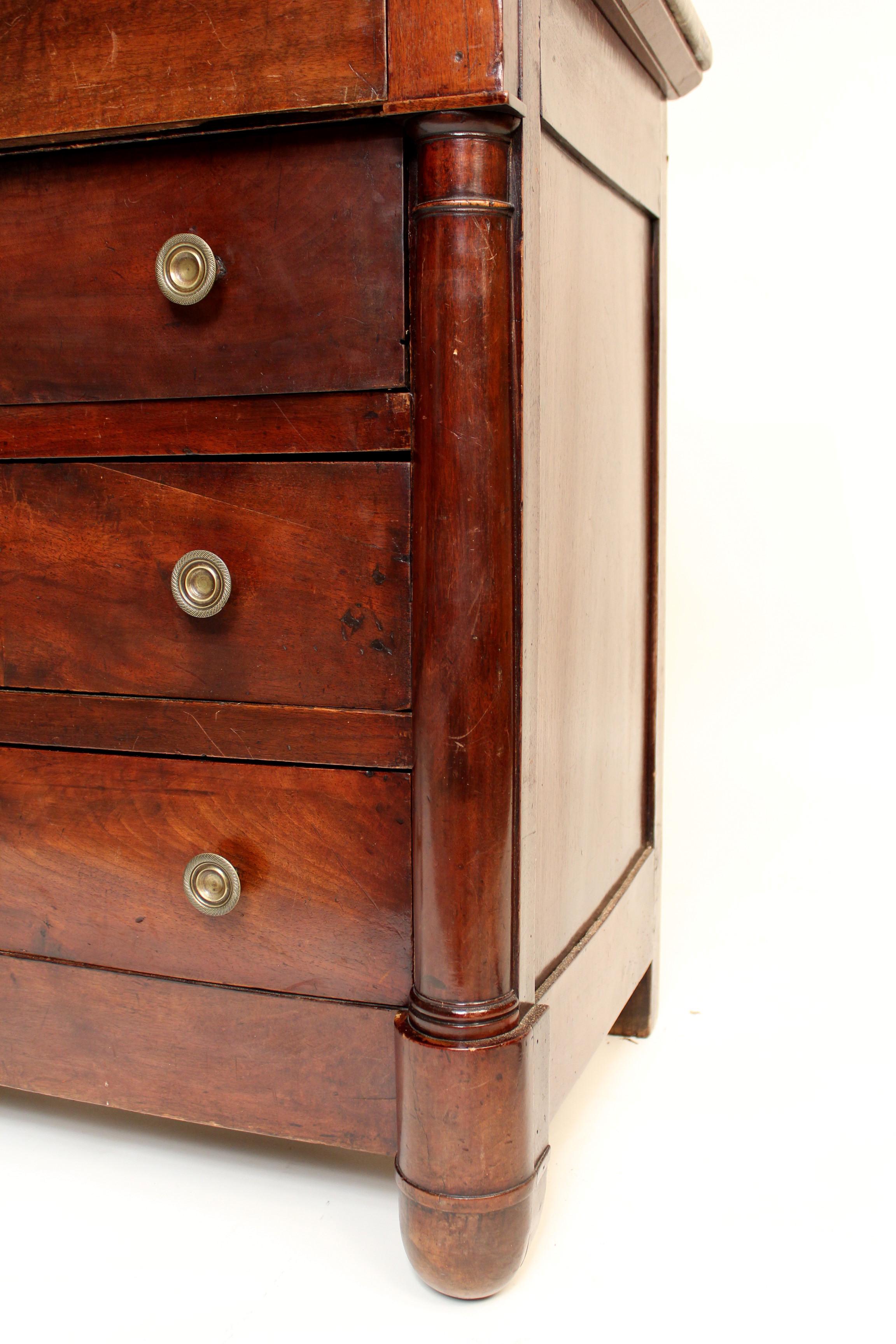 Brass Period Empire Chest of Drawers