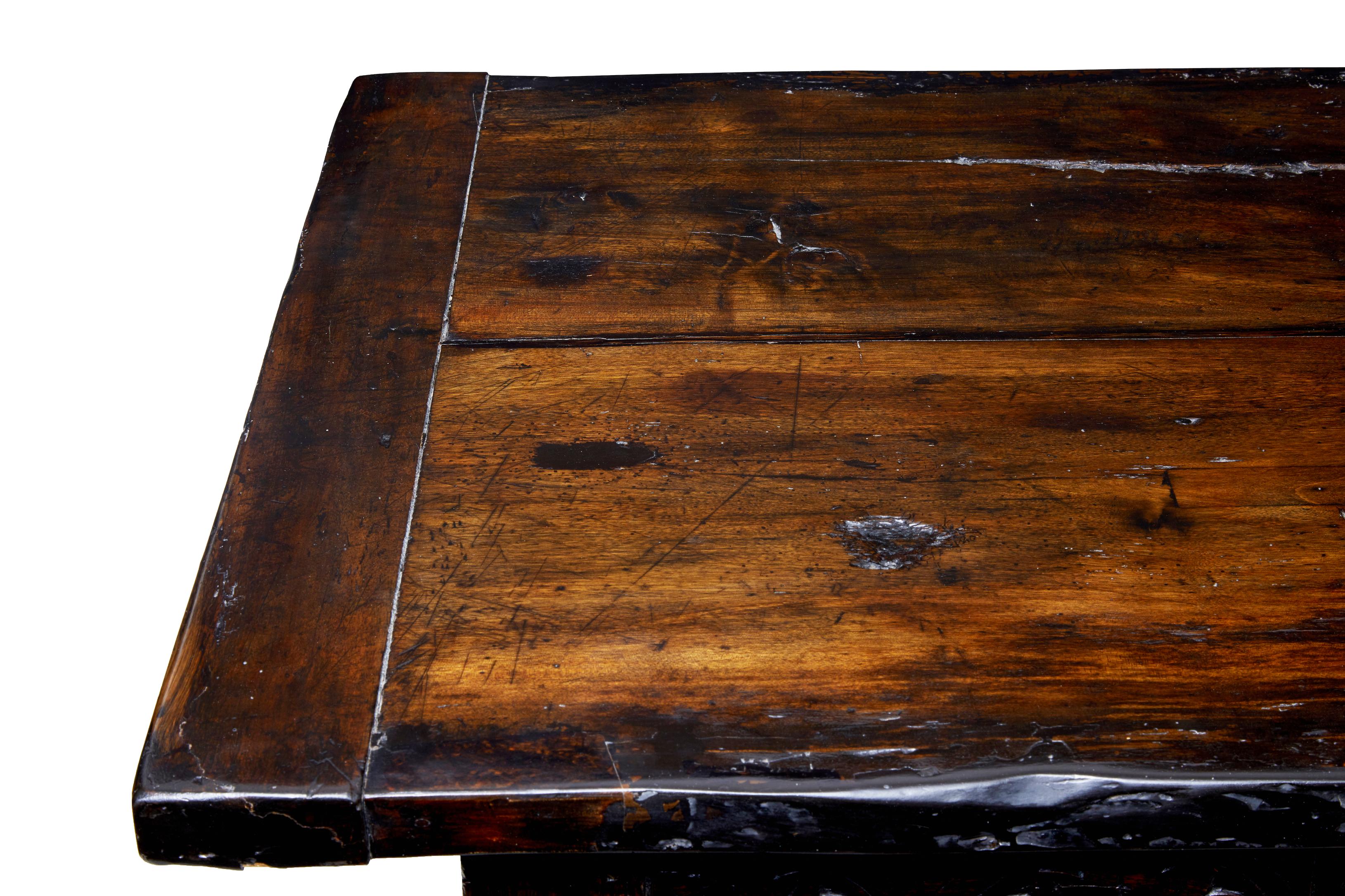 19th Century Carved Oak Refectory Table 1