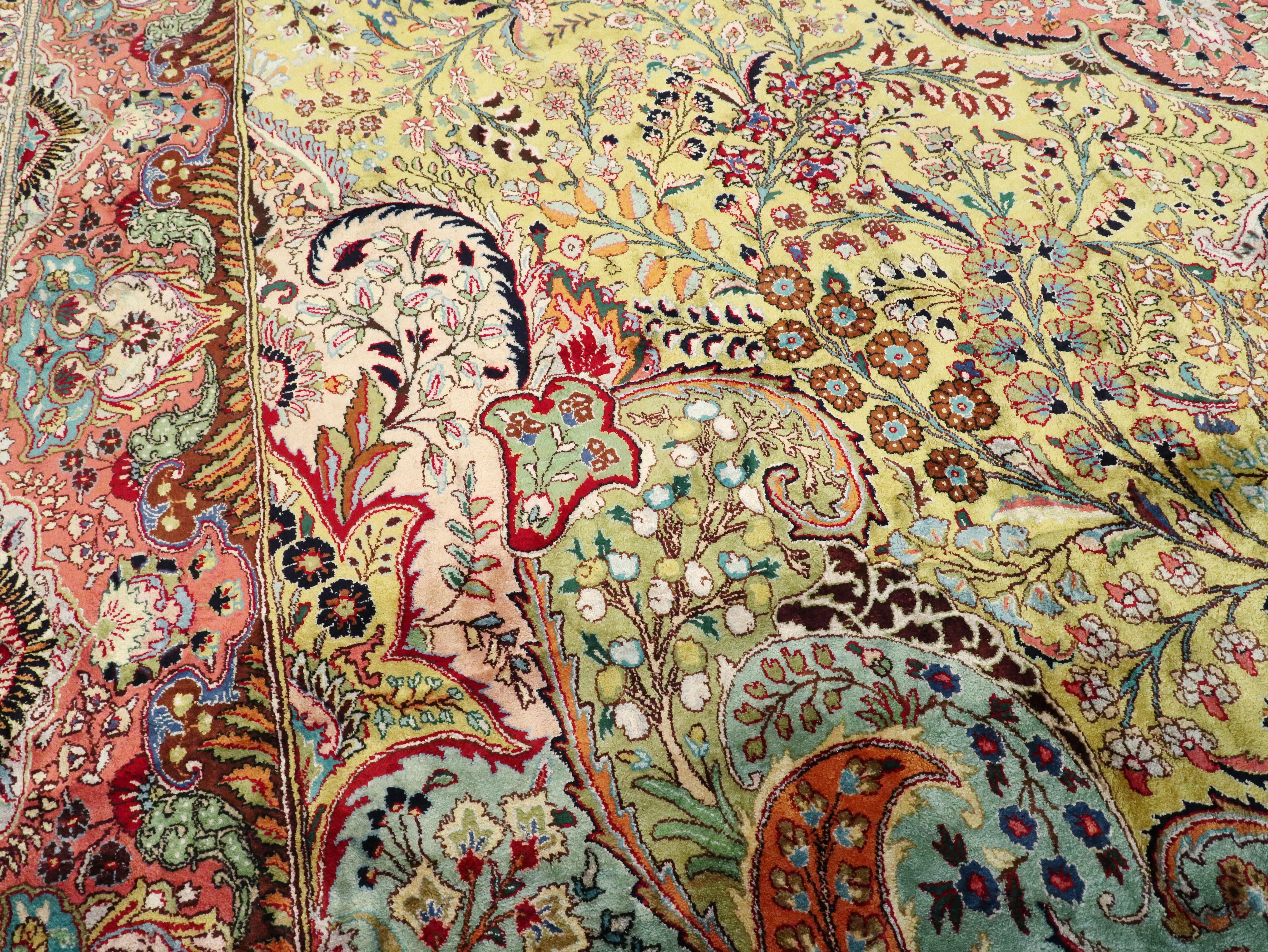 20th Century Vintage Persian Qum Silk Carpet