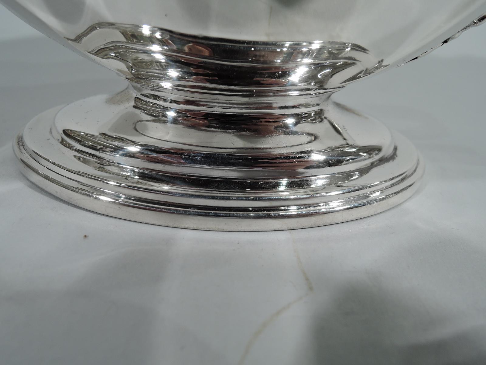 Early 20th Century Gorham Sterling Silver Sauce Boat on Stand in Plymouth Pattern