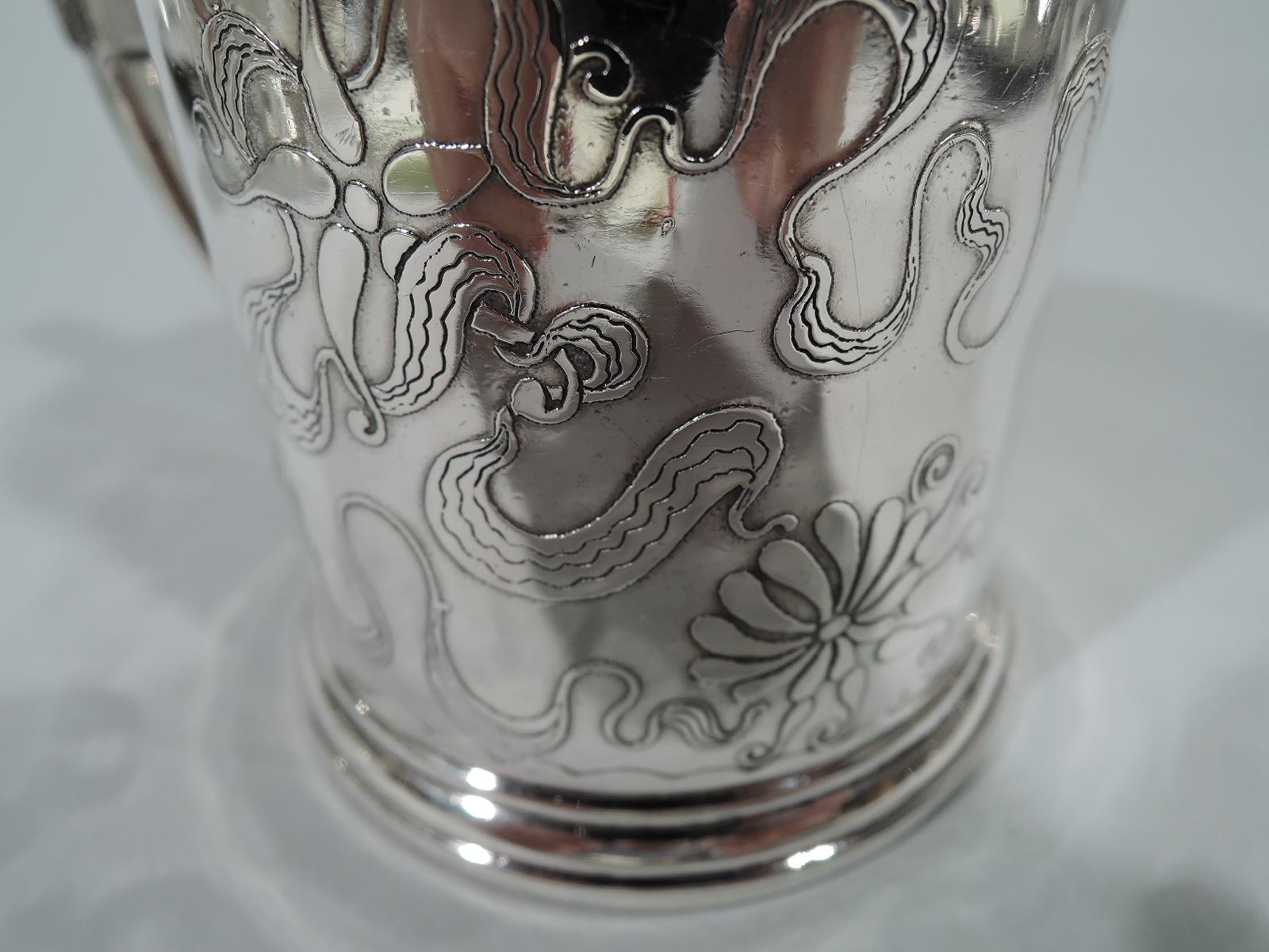 Stylistically Advanced Art Nouveau Sterling Silver Baby Cup by Whiting 1