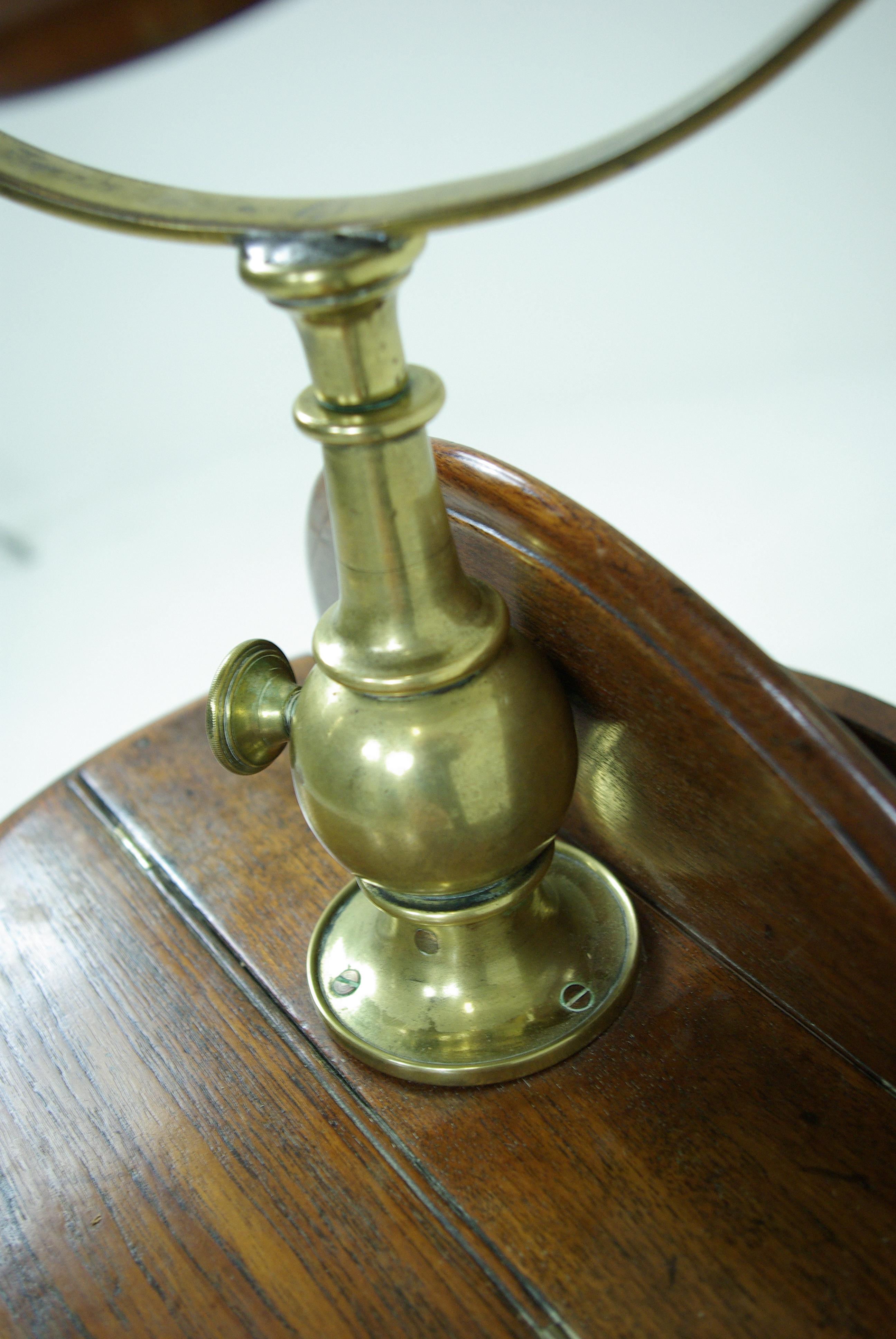 Late 19th Century Shaving Mirror, Telescoping Carved Tripod, Walnut, Scotland 1870, B282 Reduced!