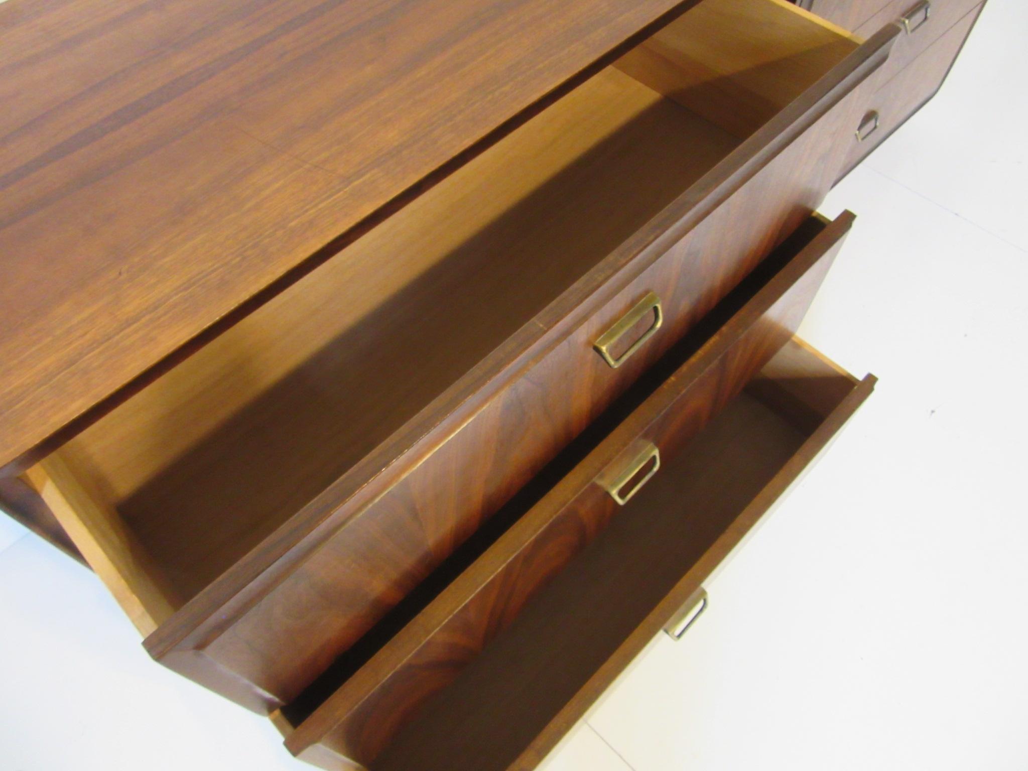 20th Century Midcentury Walnut Chests by Founders