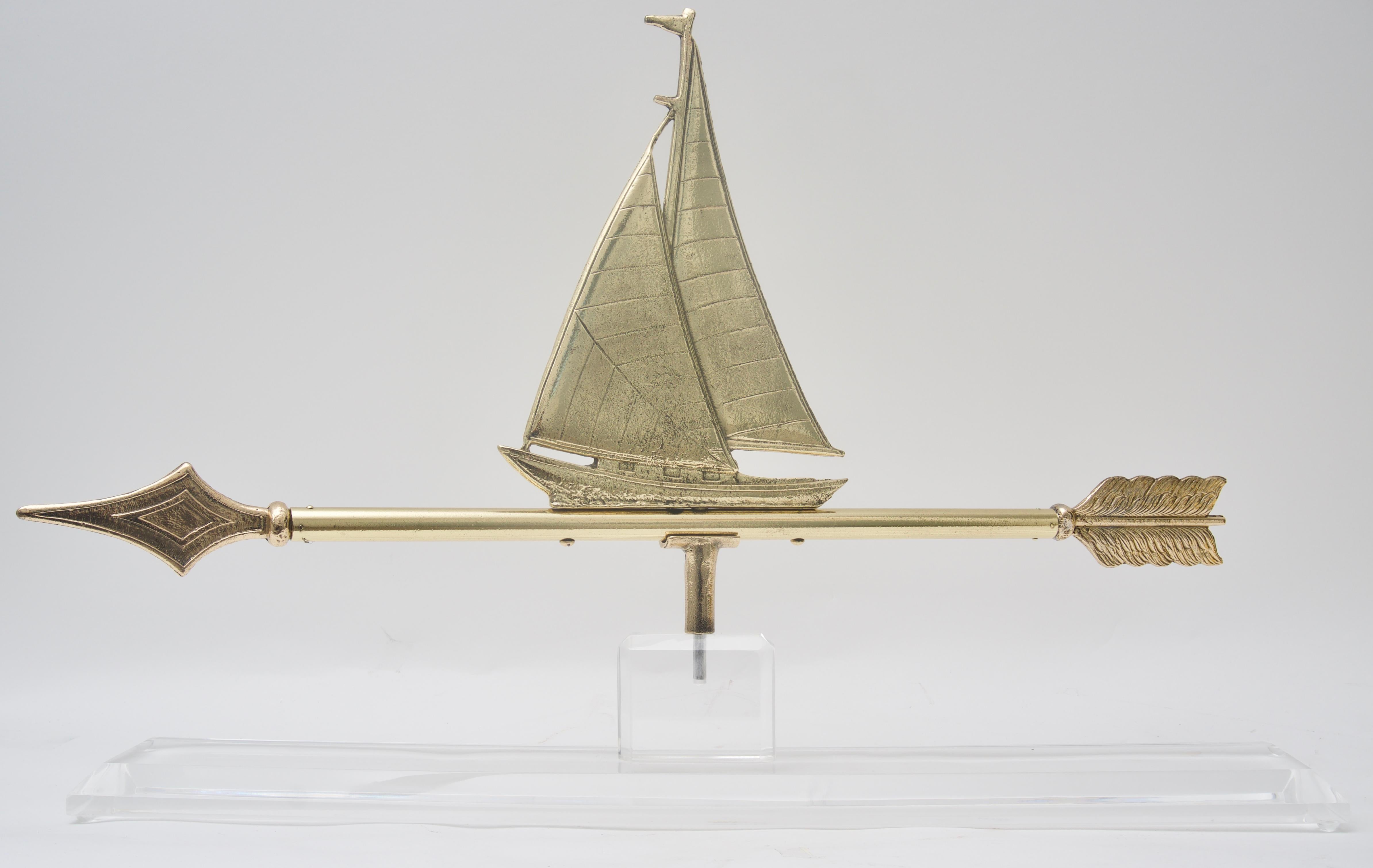 Art Deco Sailboat Weather Vane In Good Condition In West Palm Beach, FL
