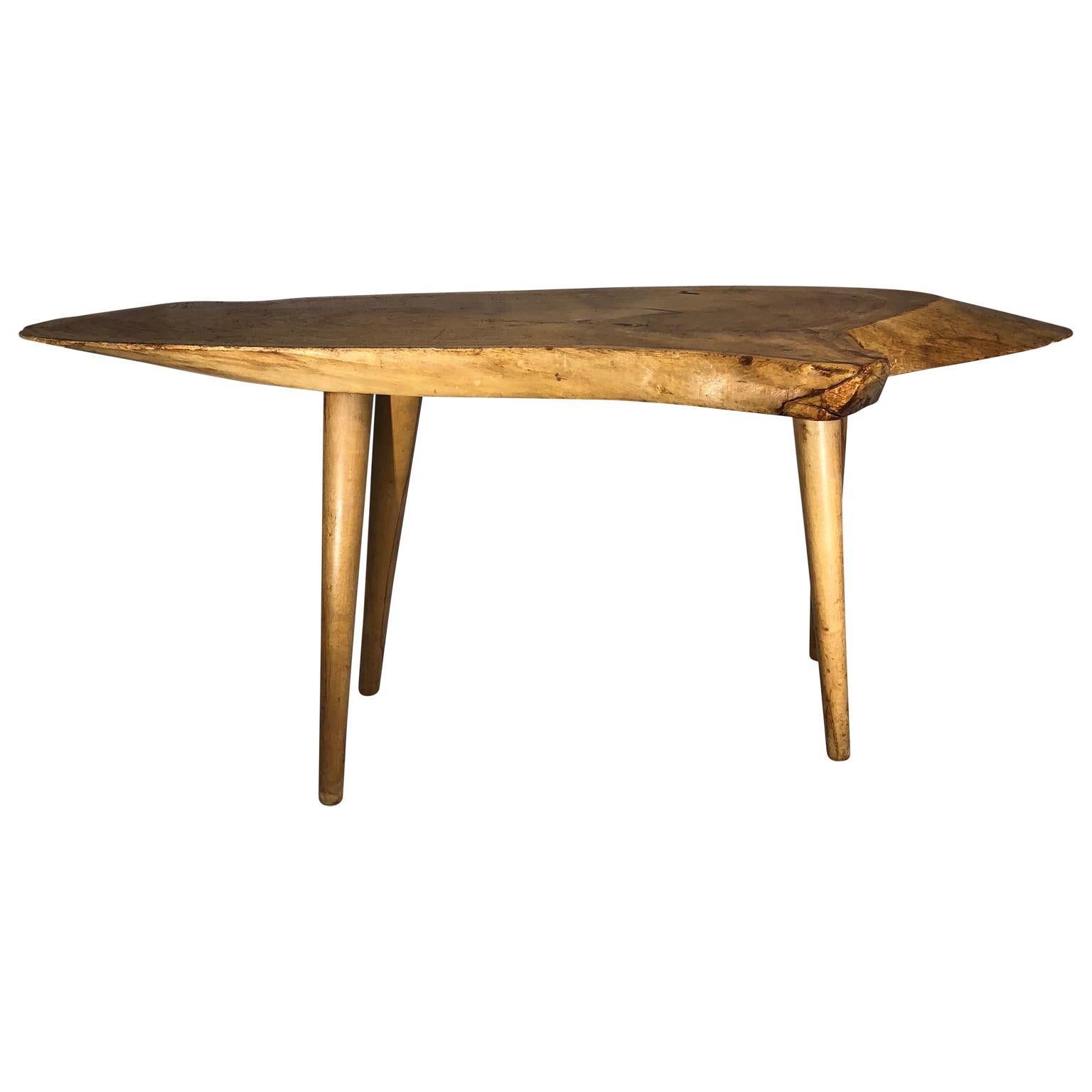 20th Century Four Legged Free Edge Cocktail Table Attributed to Roy Sheldon For Sale