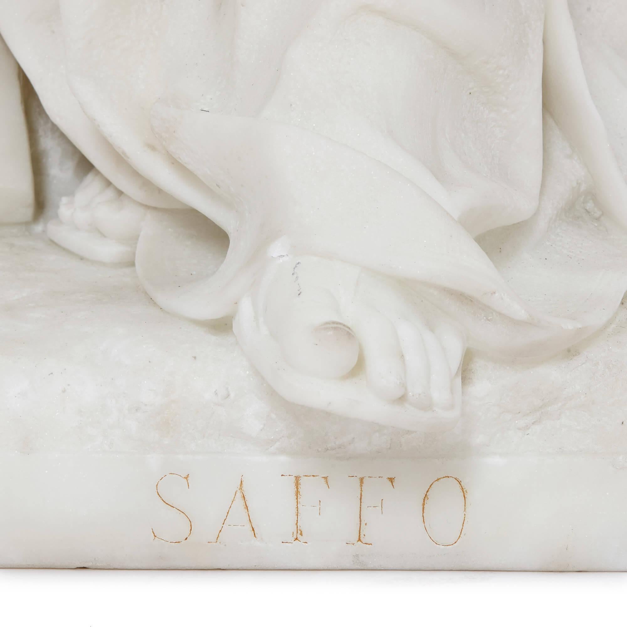 Neoclassical Style Italian Marble Sculpture of Seated Sappho In Good Condition In London, GB