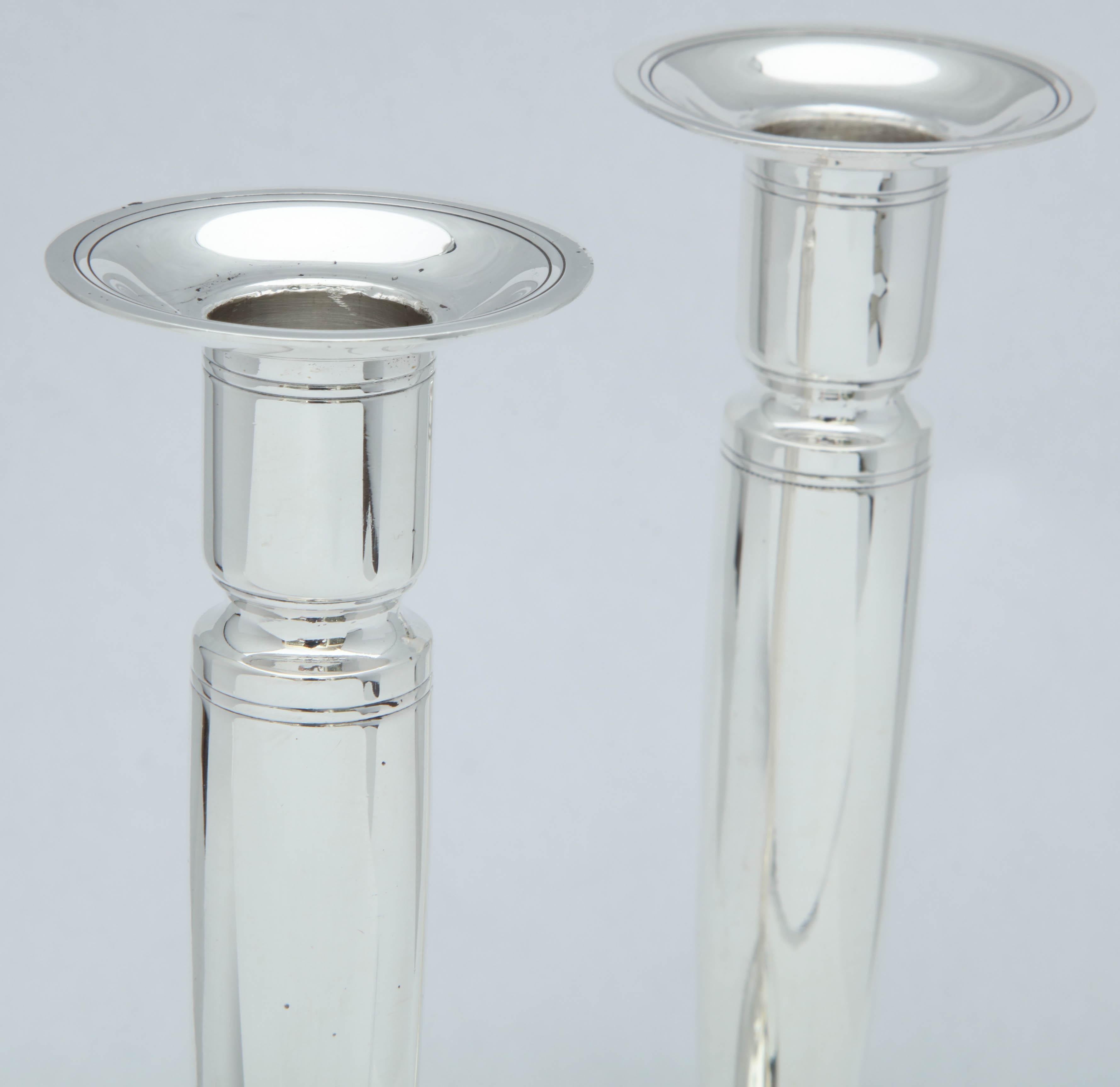 Pair of Mid-Century Modern Tiffany Sterling Silver Candlesticks 2