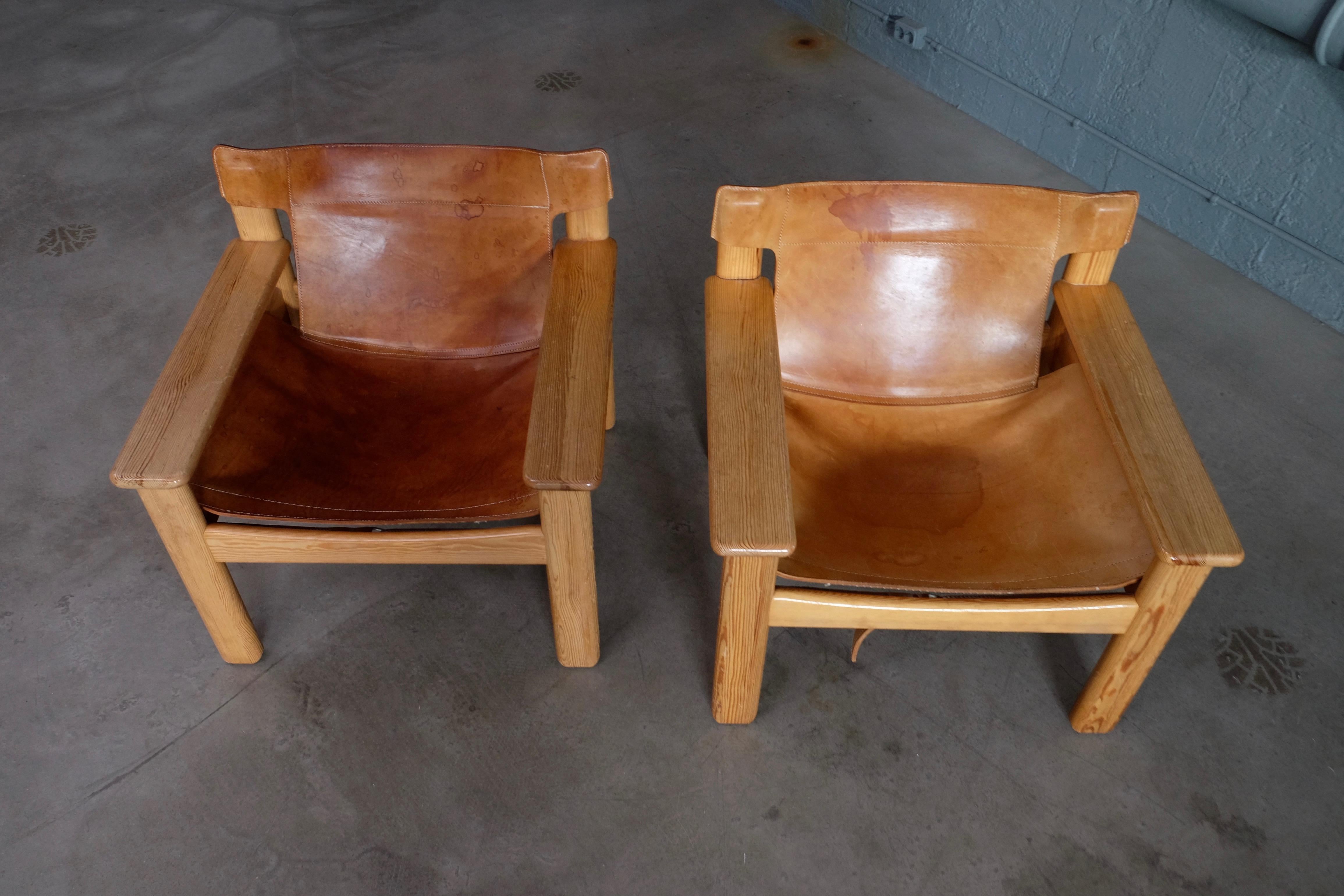 Leather Karin Mobring Natura Easy Chairs, Sweden, 1970s