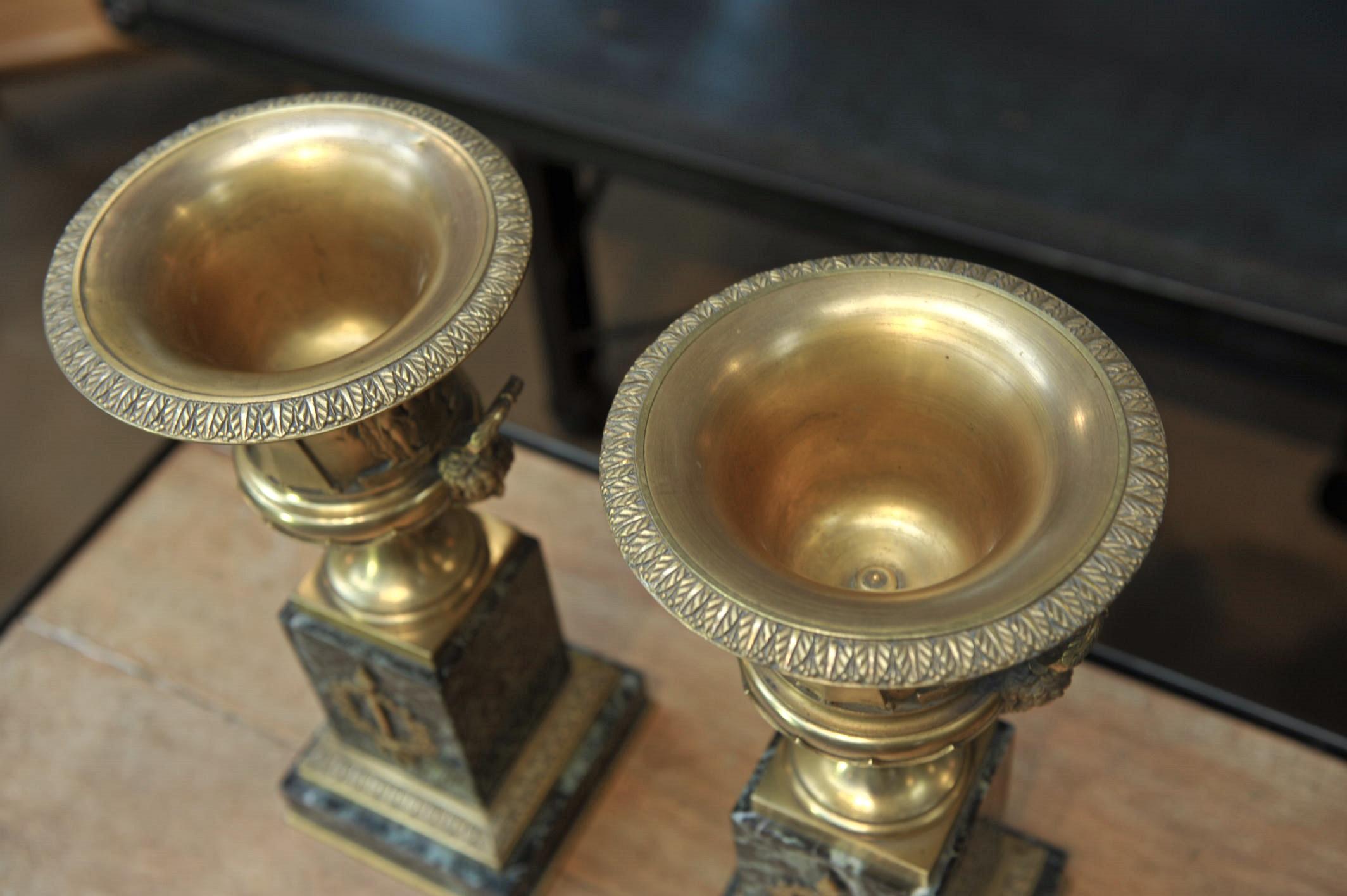 Pair of French Empire Bronze and Marble, circa 1810 2