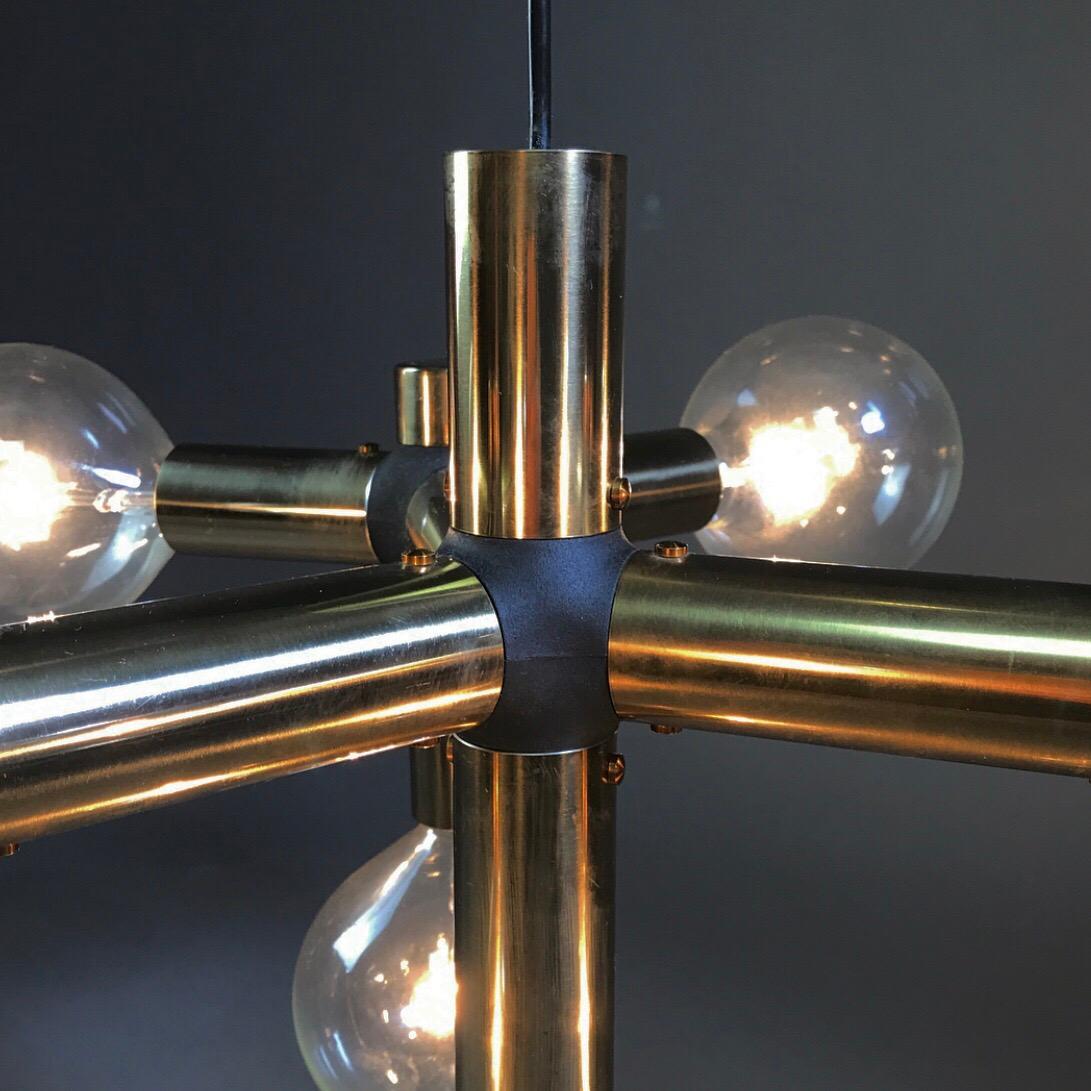 Golden Molecule Chandelier by Trix and Robert Haussmann for Swiss International 1