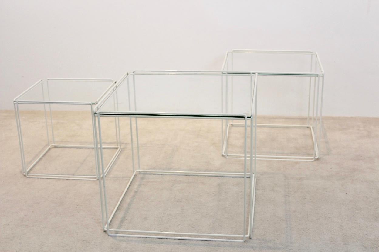 Steel Graphical Isocele Nesting Tables by Max Sauze for Atrow, 1970s For Sale