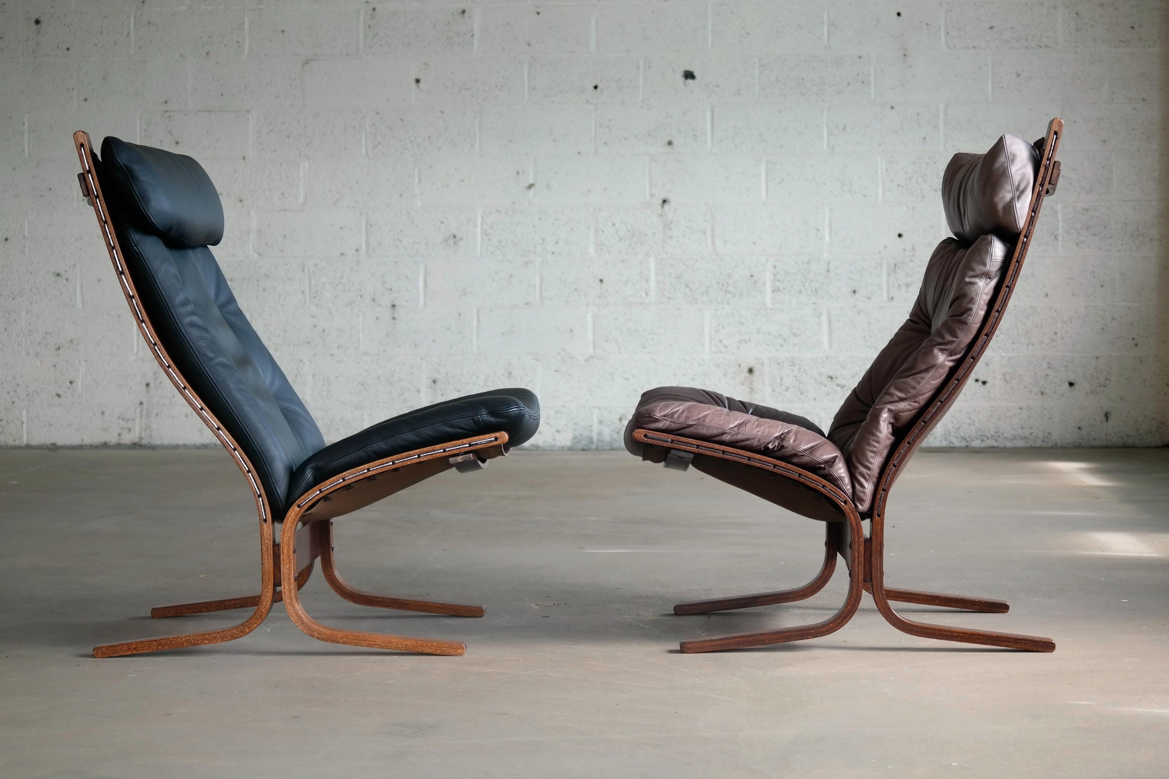 Pair of Leather Easy Chairs Model 