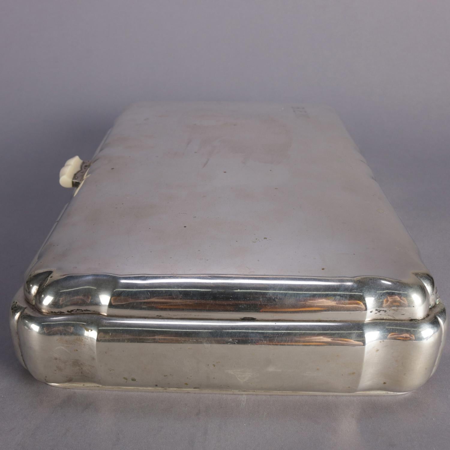 Oversized Czech .800 Silver and Mahogany Cigar Box by Frantisek Bibus, 61.25 toz 3