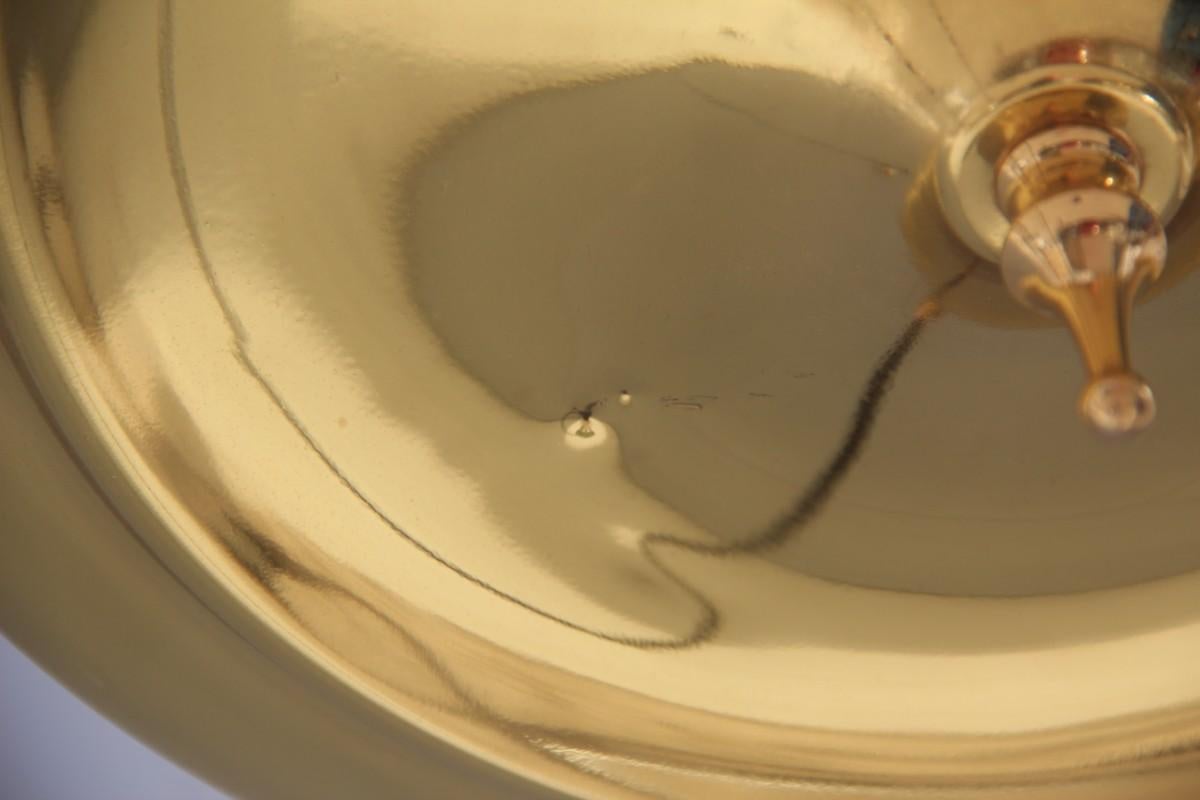Ottone Lampadario italiano moderno di metà secolo in ottone, cristallo grigio e oro Spesso in vendita