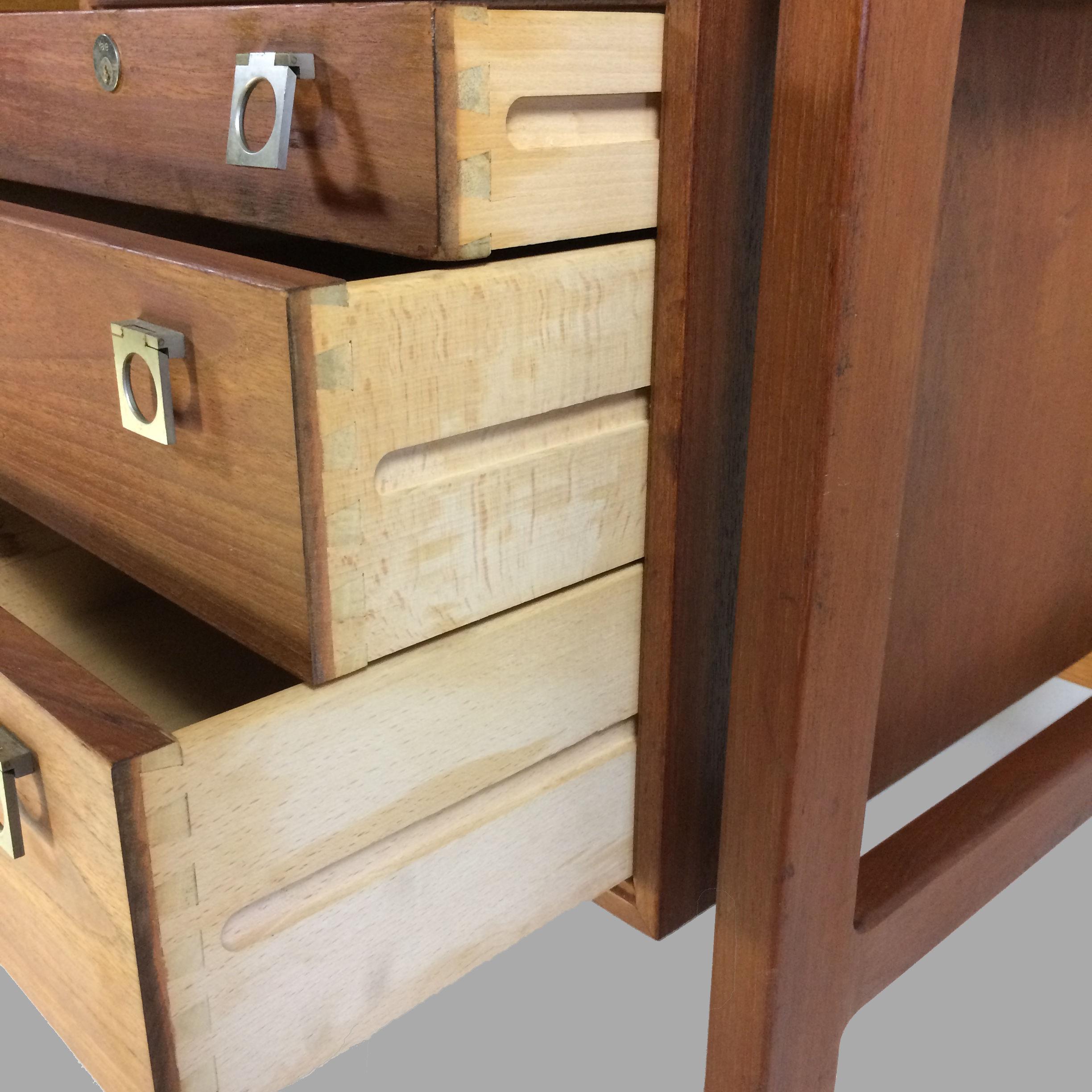 Mid-20th Century 1960s Arne Vodder Fully Restored Executive Desk in Teak by Sibast
