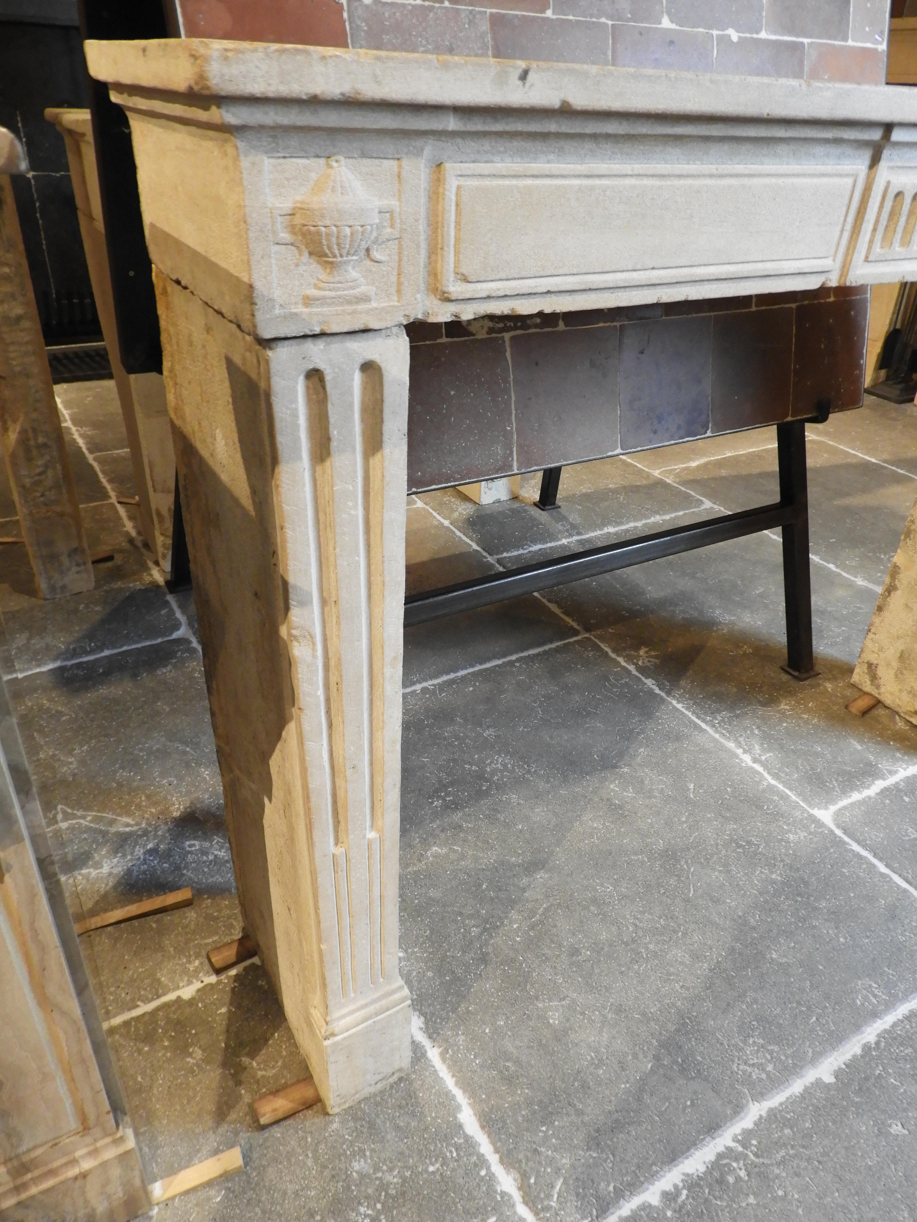 19th Century Empire Fireplace in French Limestone 3