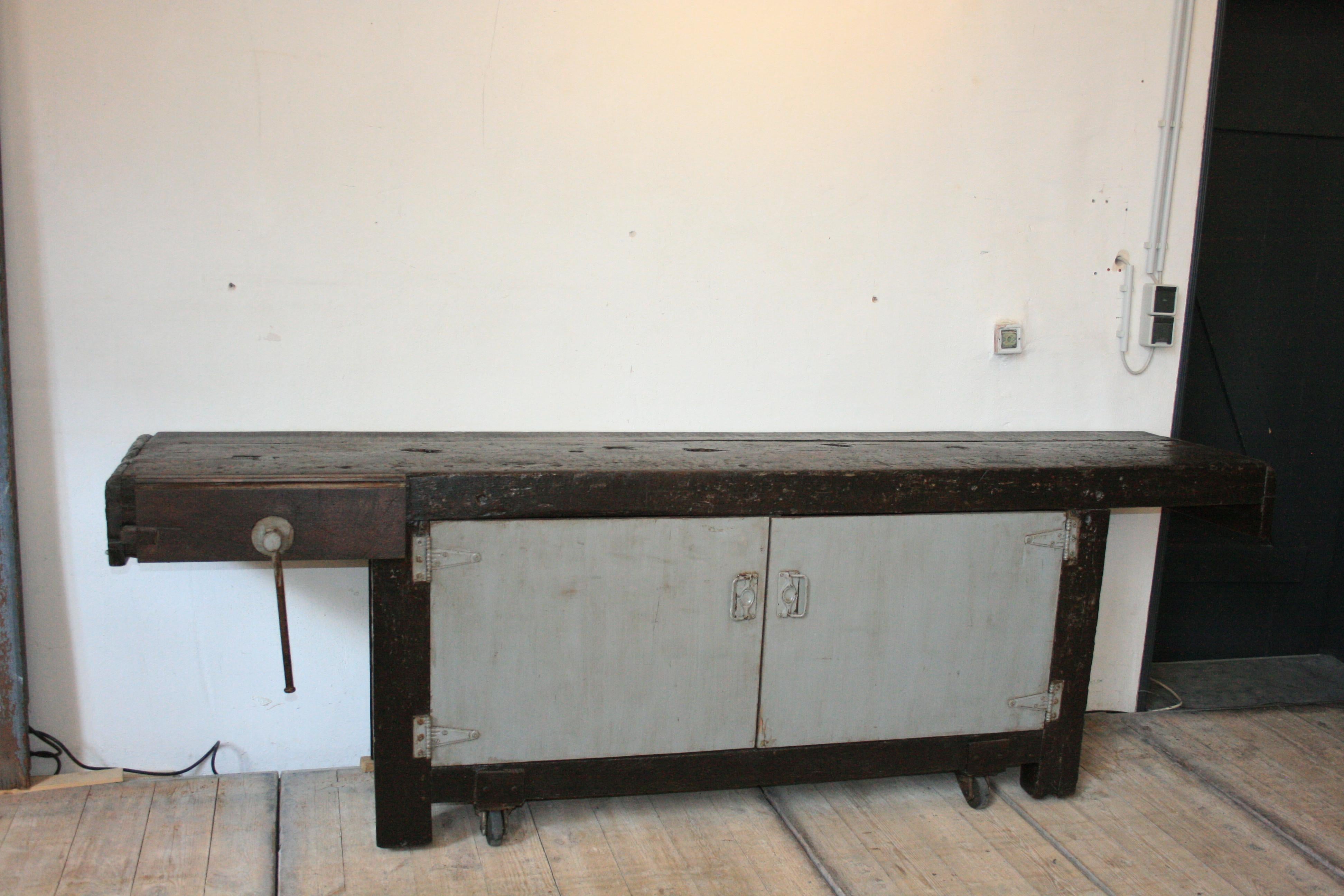 Wood Old Industrial Workbench