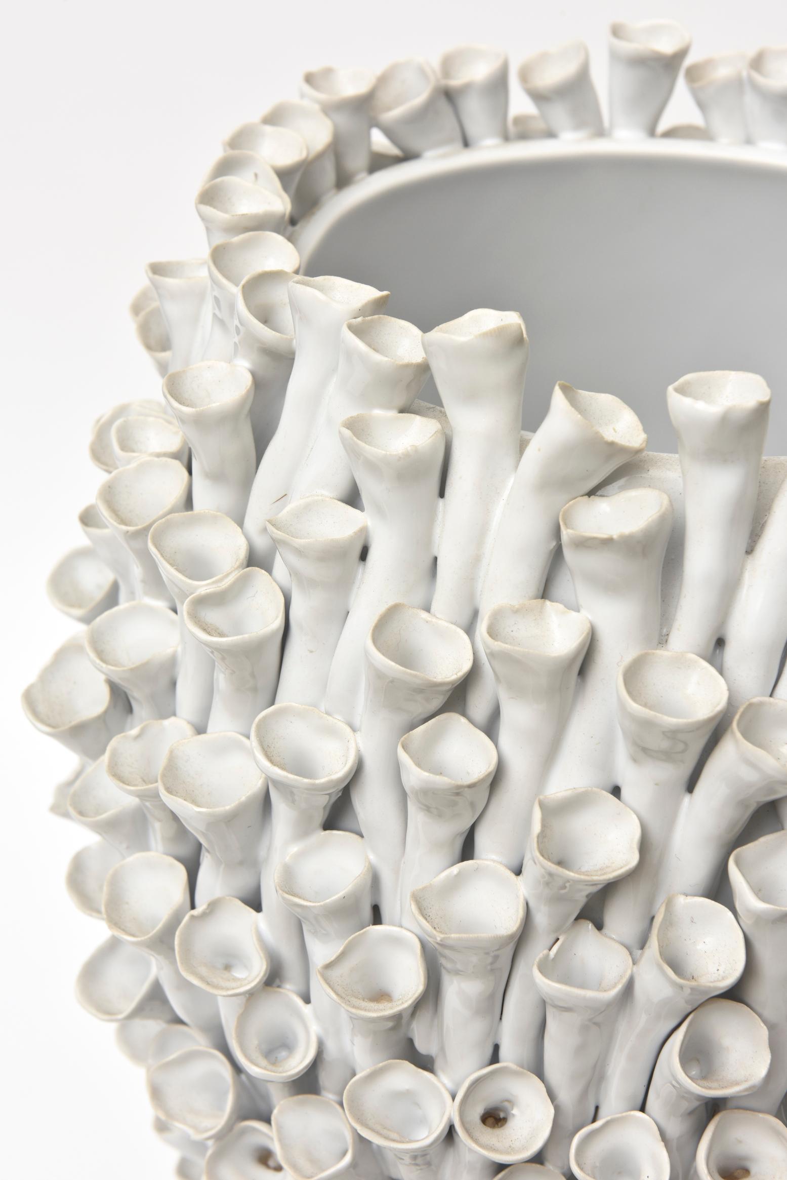 Organic Modern Sculptural White Ceramic Sculpture/ Vase/ Vessel 1
