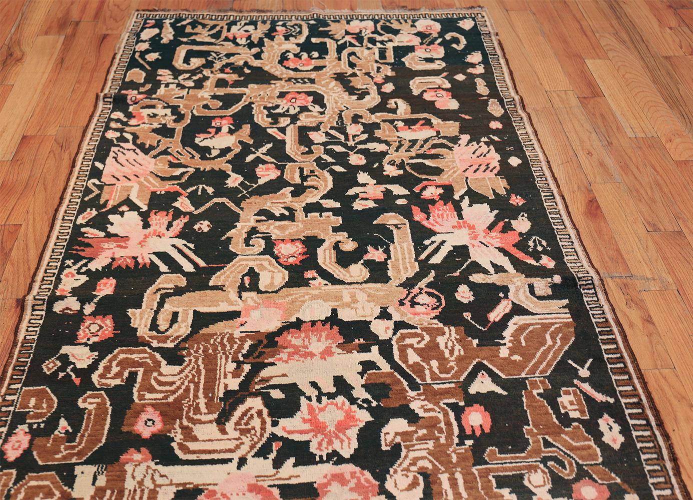 Wool Antique Caucasian Karabagh Rug. Size: 4 ft x 14 ft 7 in (1.22 m x 4.44 m)