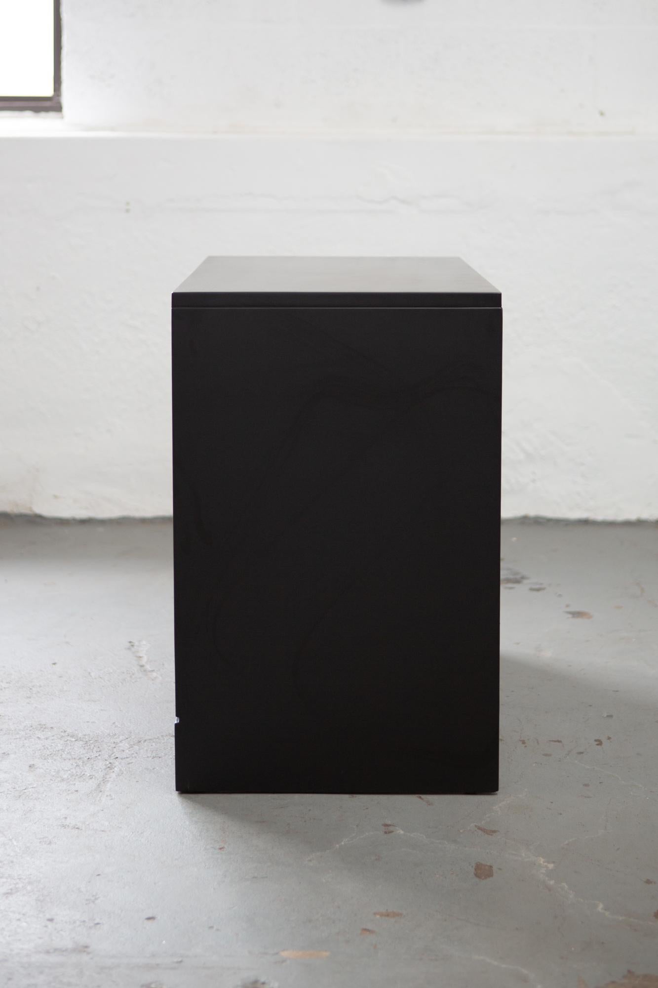 Mid-20th Century Midcentury Black Lacquered Chest of Drawers