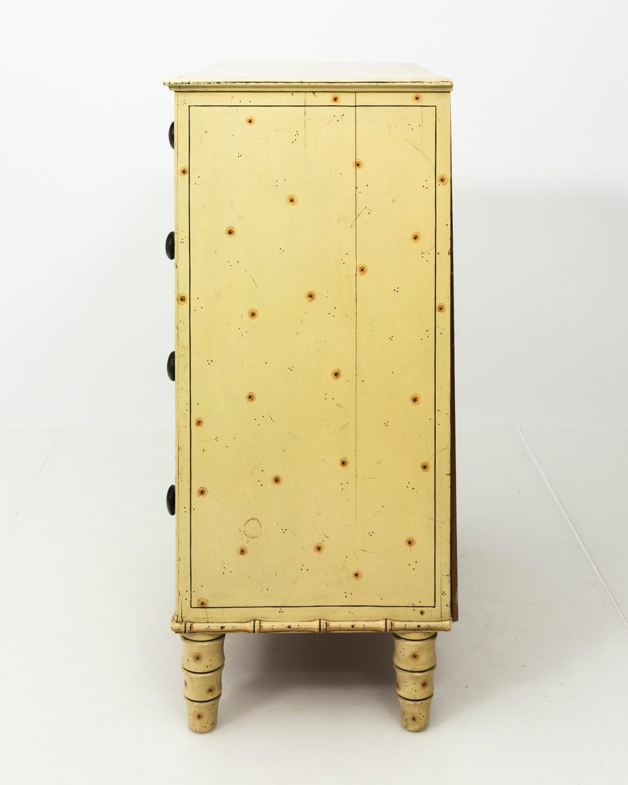 19th Century Faux Bamboo Chest of Drawers