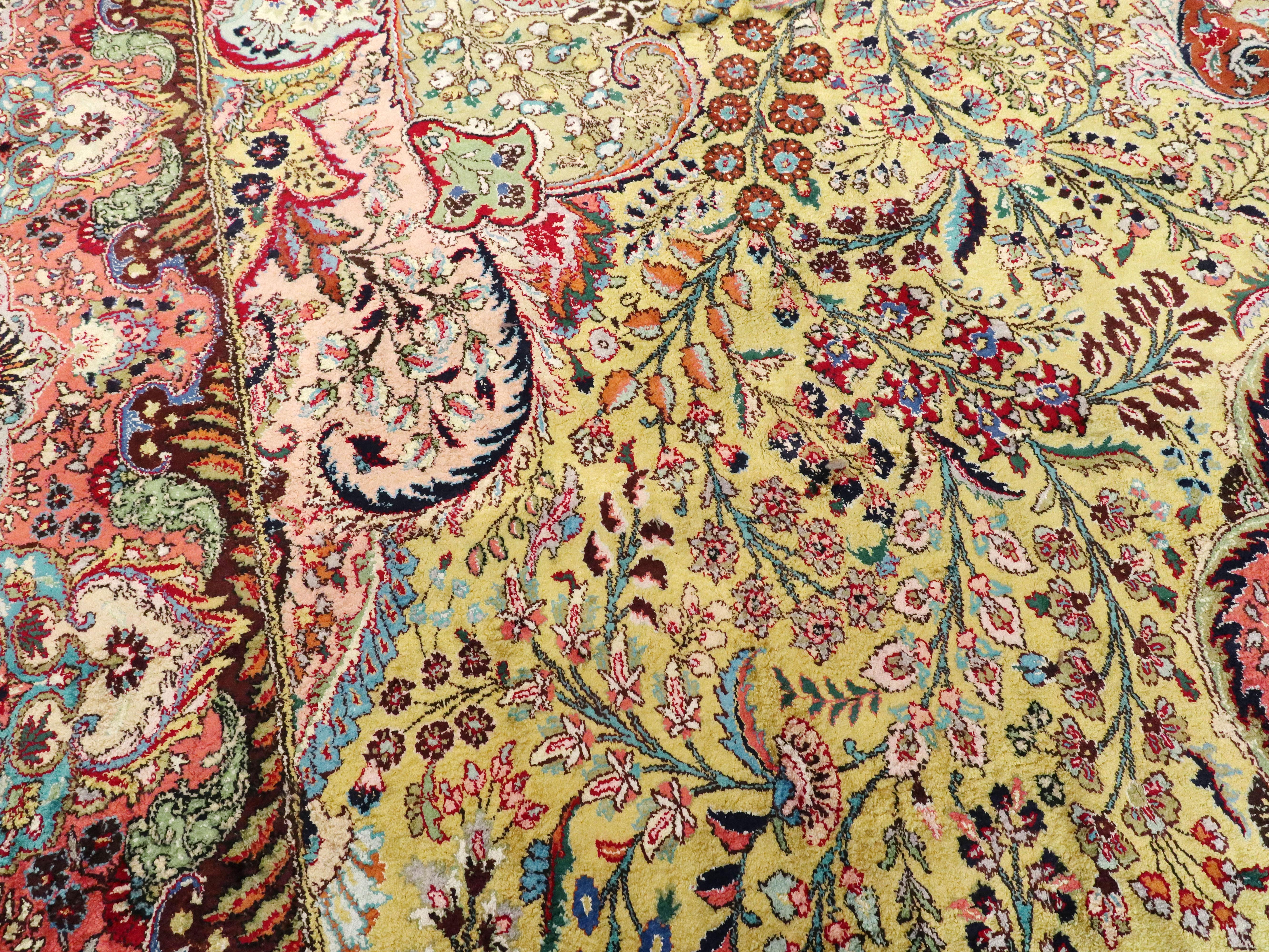 Vintage Persian Qum Silk Carpet 1