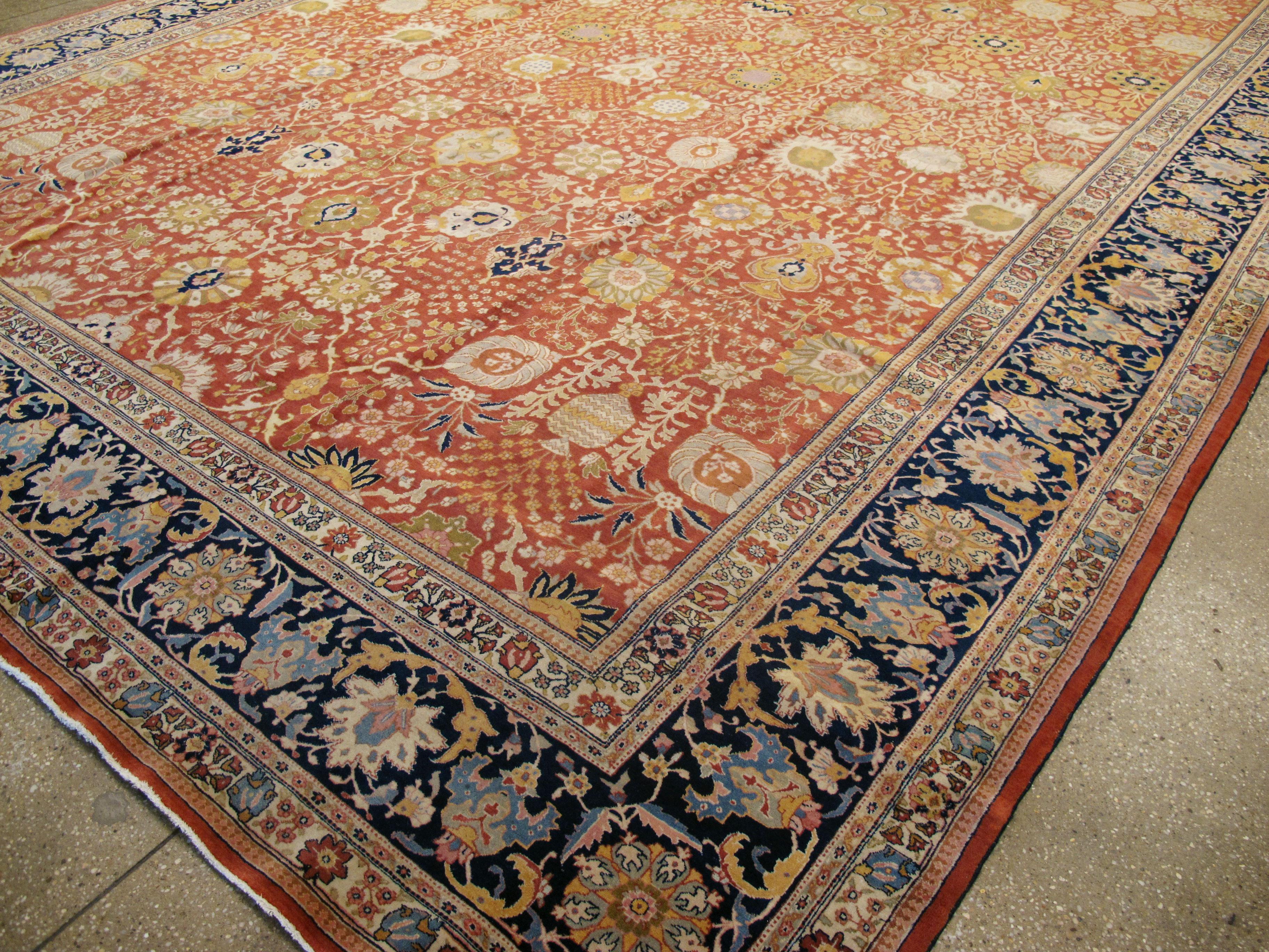 Vintage Persian Tabriz Carpet 1