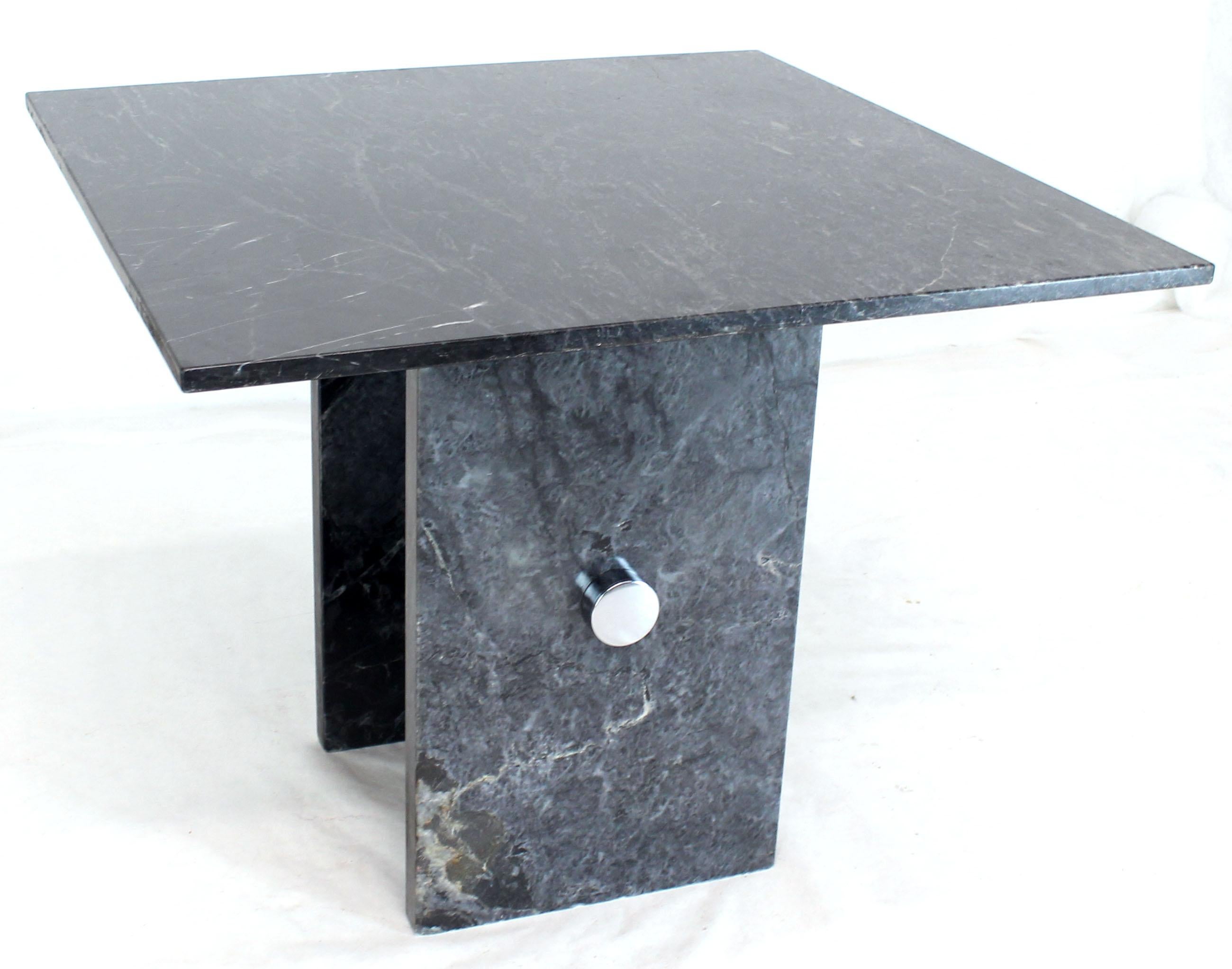 American Black Square Marble Top Small Conference Dining Game Cafe Table