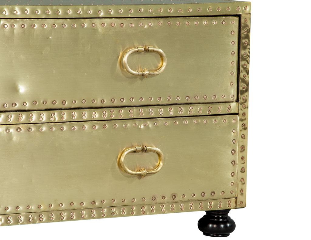 Late 20th Century Vintage Brass Chest Side Table