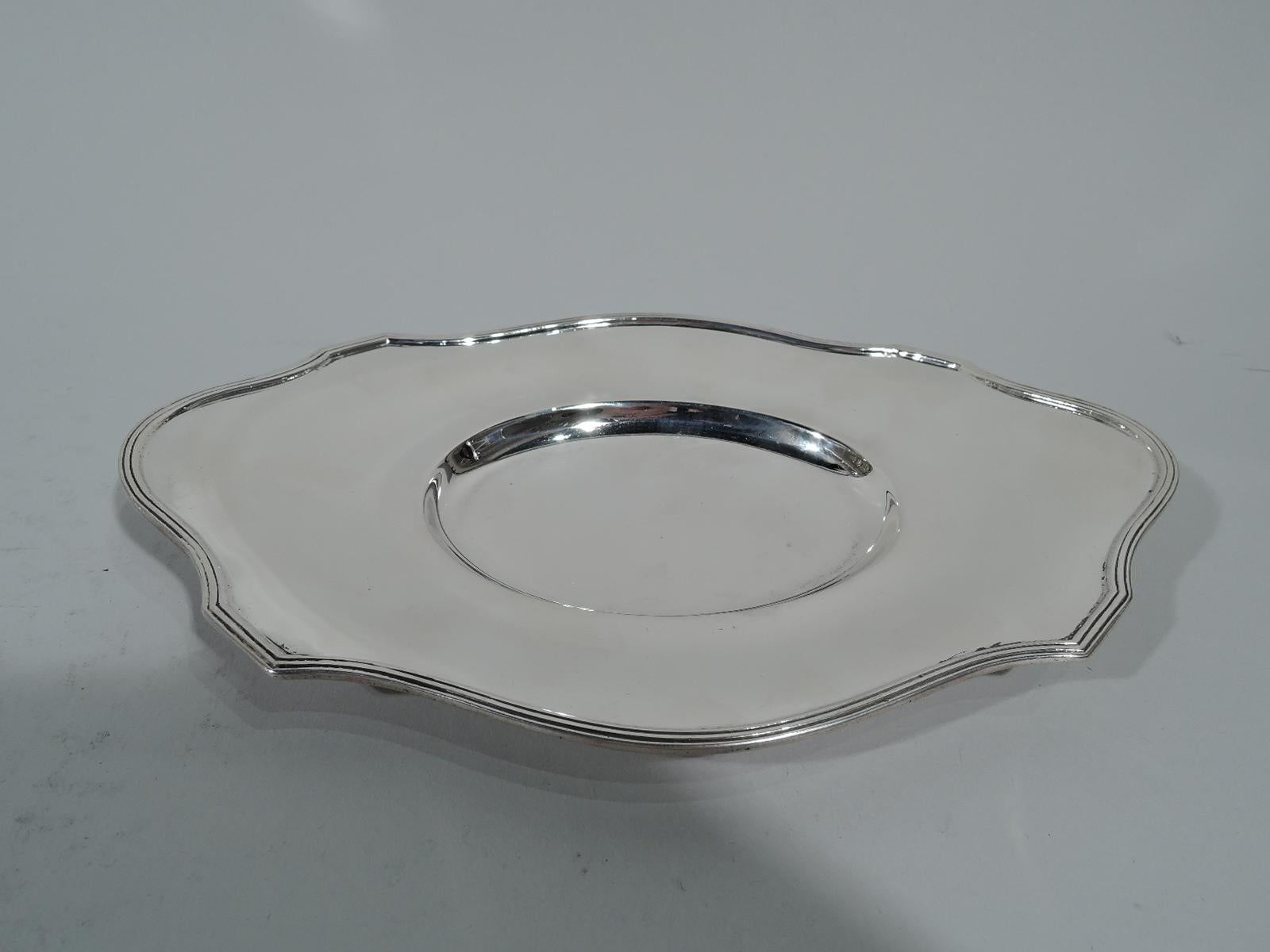 Gorham Sterling Silver Sauce Boat on Stand in Plymouth Pattern 1