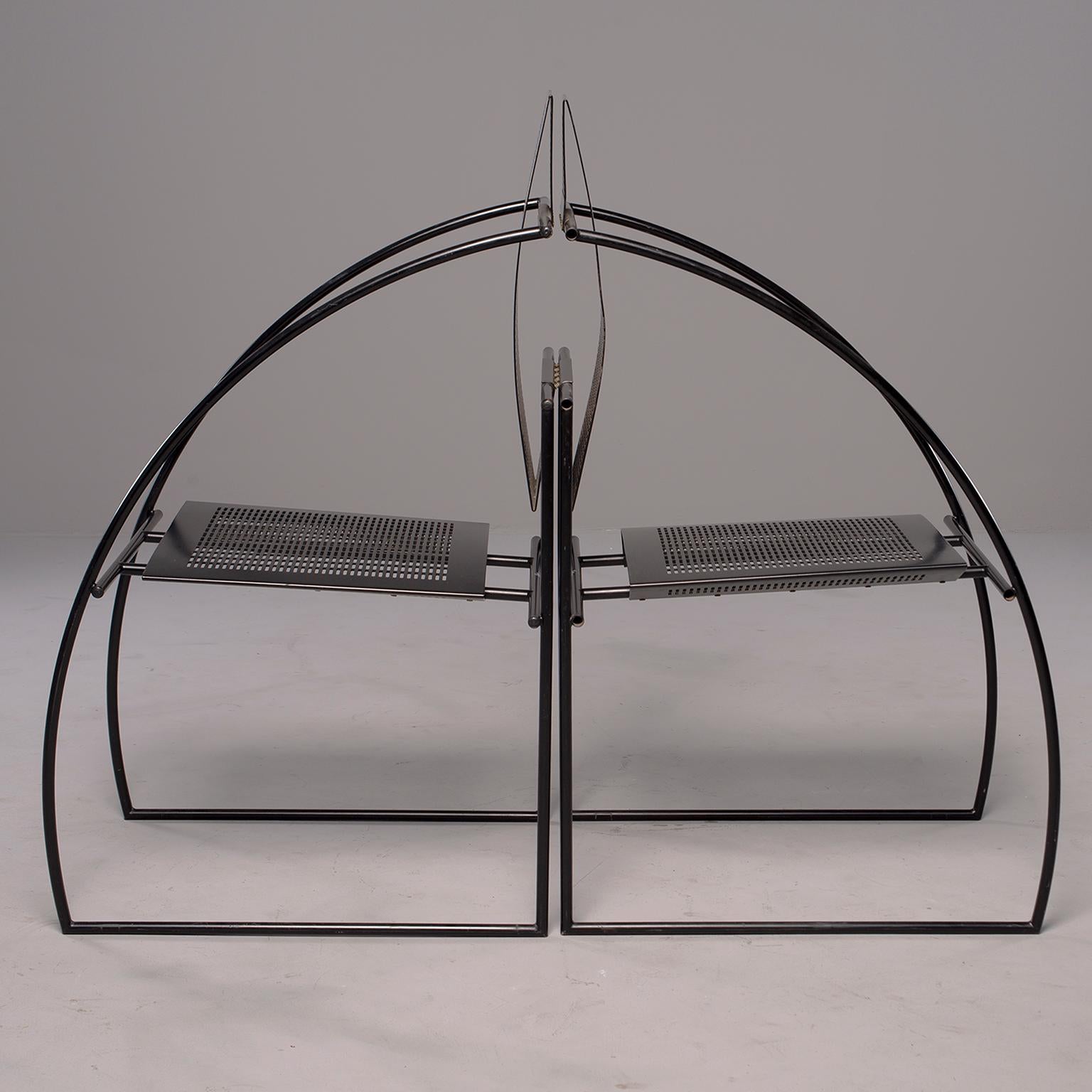 Metal Set of Eight Alias Italian Mario Botta Quinta Op Art Chairs