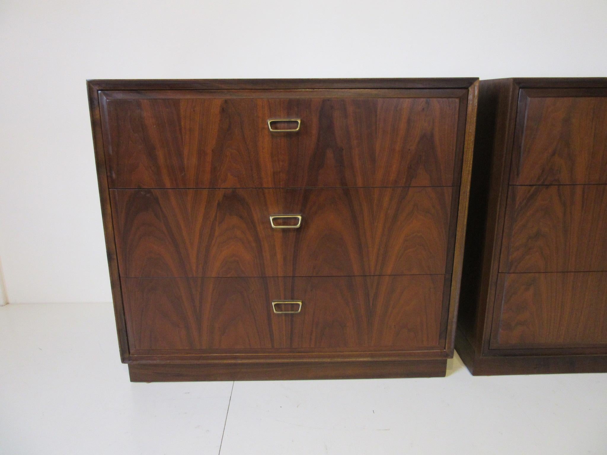 Midcentury Walnut Chests by Founders 1