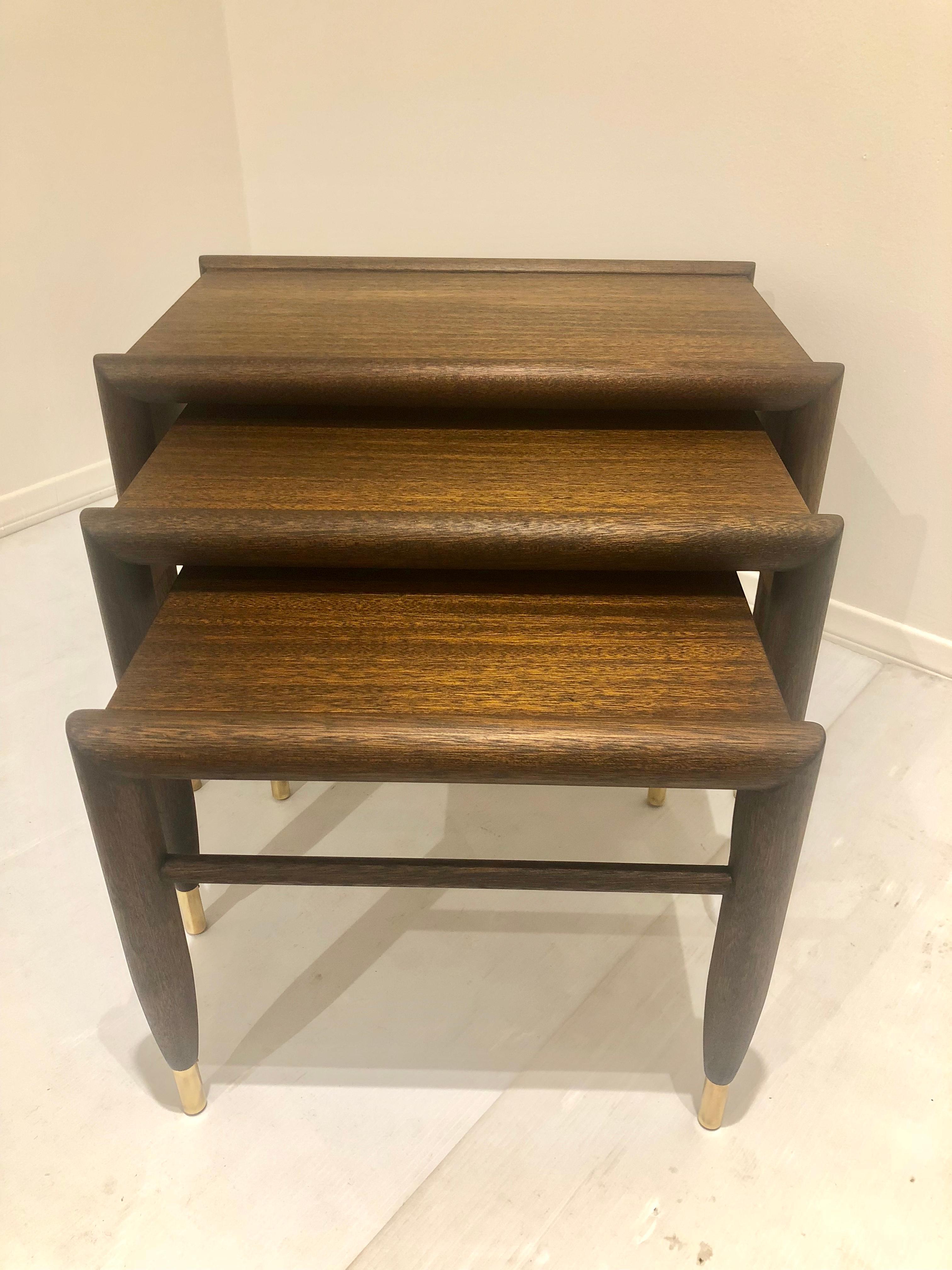 American Mid Century Nesting Tables Designed by John Keal for Brown Saltman For Sale 1
