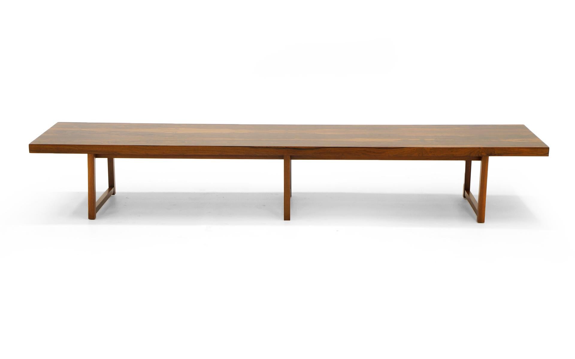 Rosewood Bench or Coffee Table by Milo Baughman In Excellent Condition In Kansas City, MO