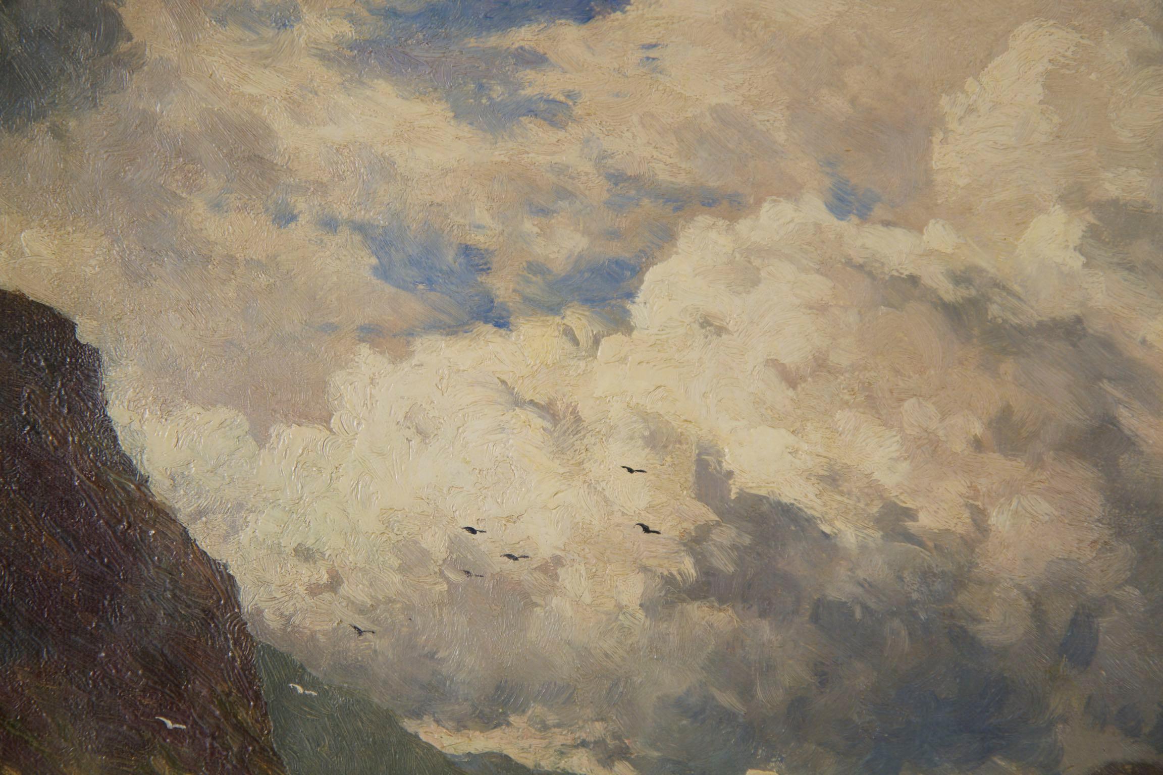 20th Century Henry Parker Oil Landscape Painting of Shepherd’s Cottage