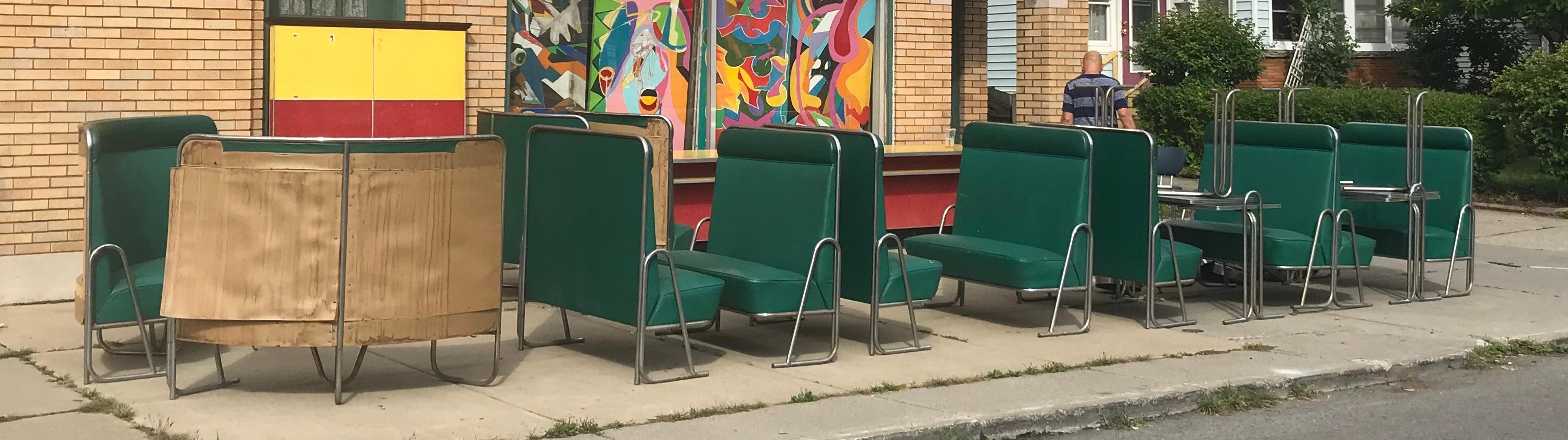 Original Art Deco Diner, Seats 40 Designed by Wolfgang Hoffmann for Howell 1930s 2