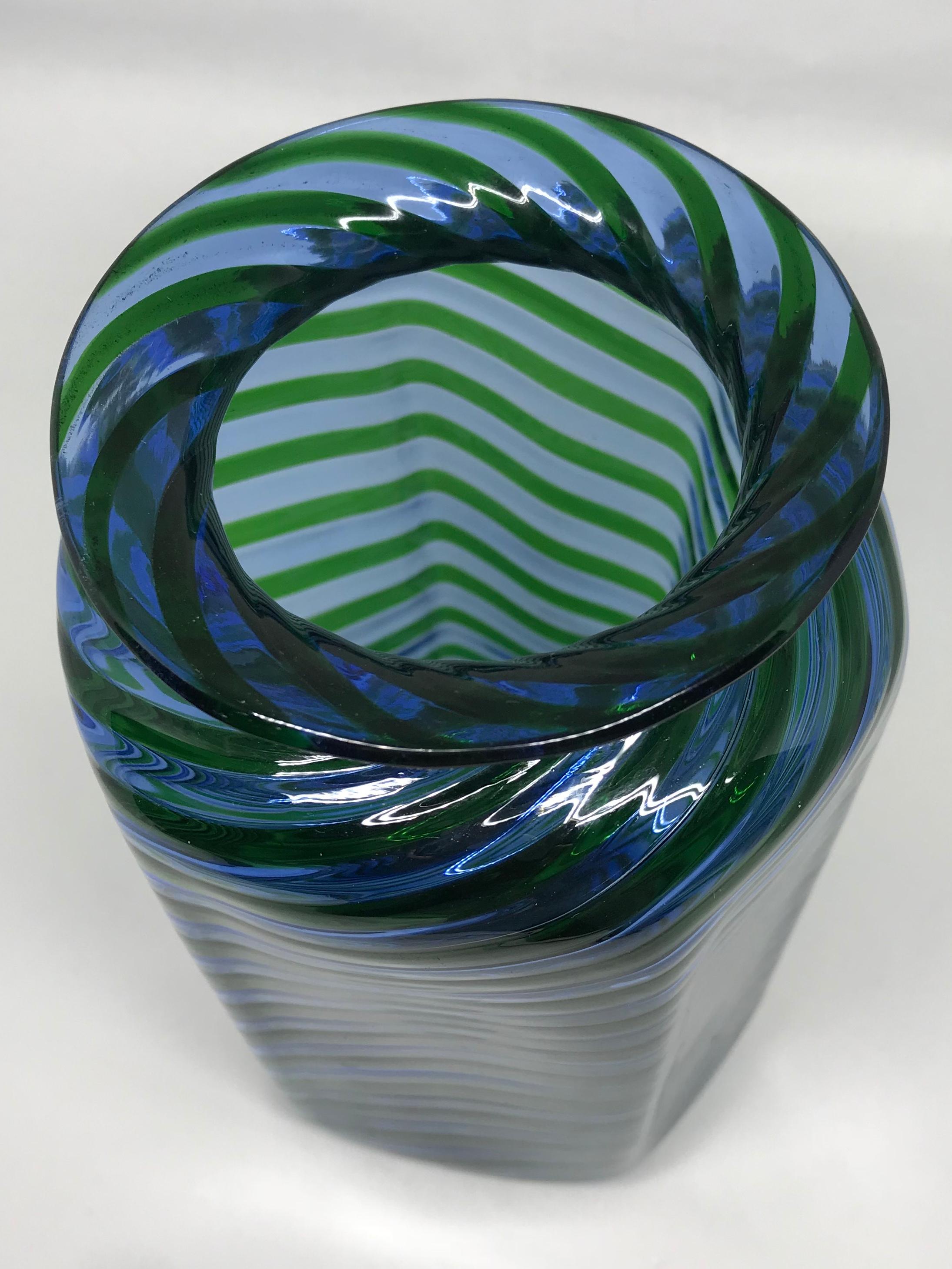 Blue Green Nason Moretti Murano Vase 1