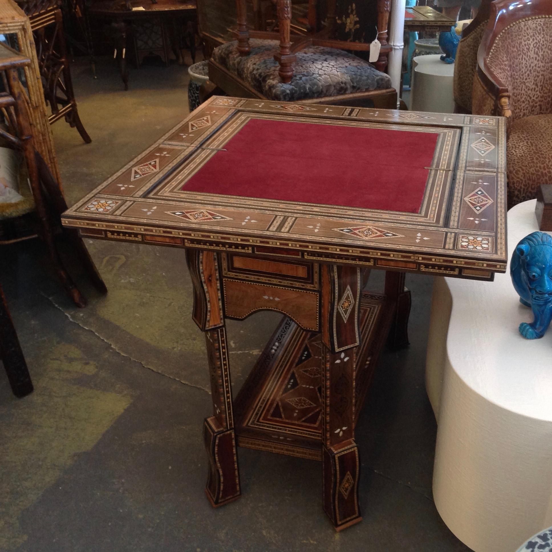 Wood Moroccan Folding Game Table