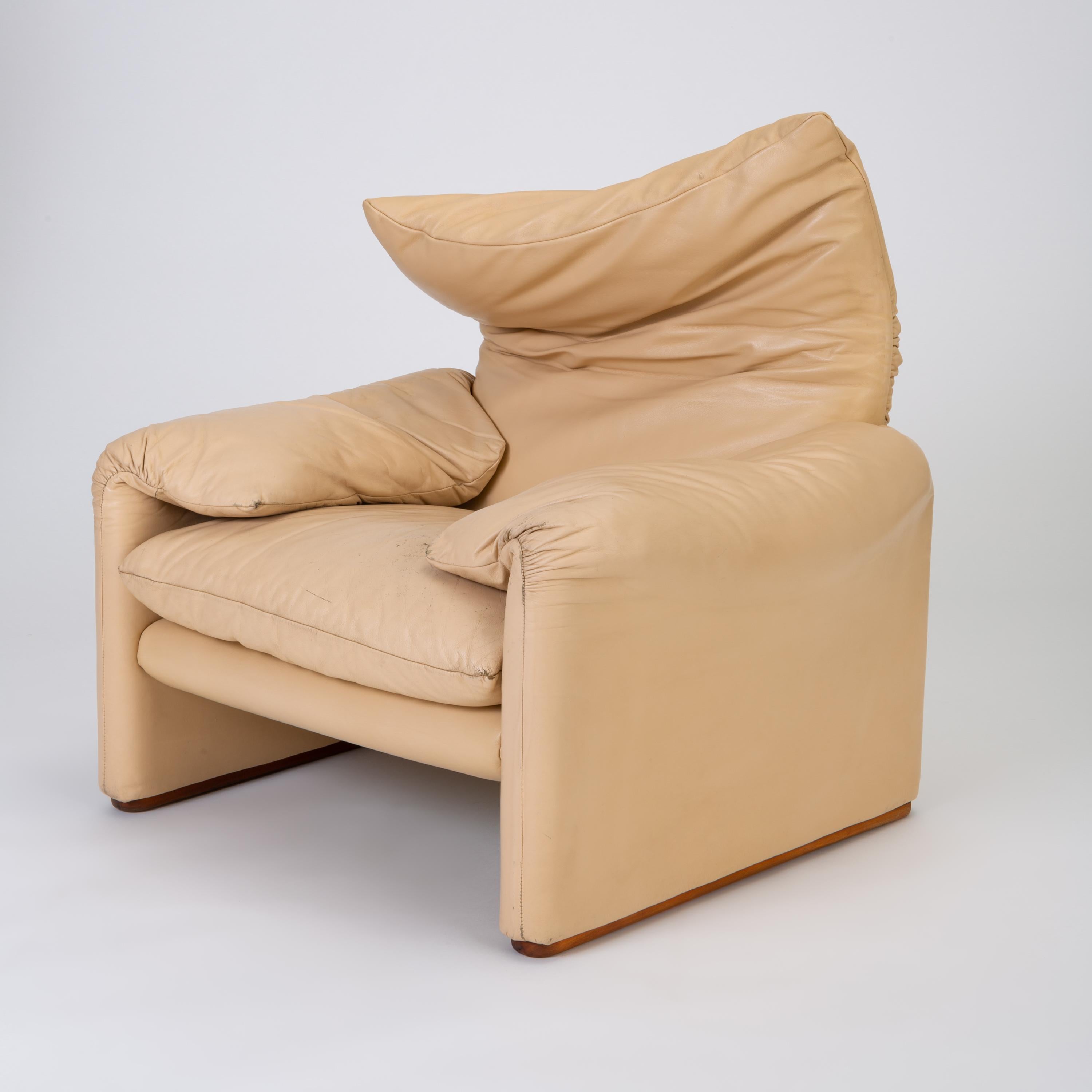 Leather “Maralunga” Chair by Vico Magistretti for Cassina 1