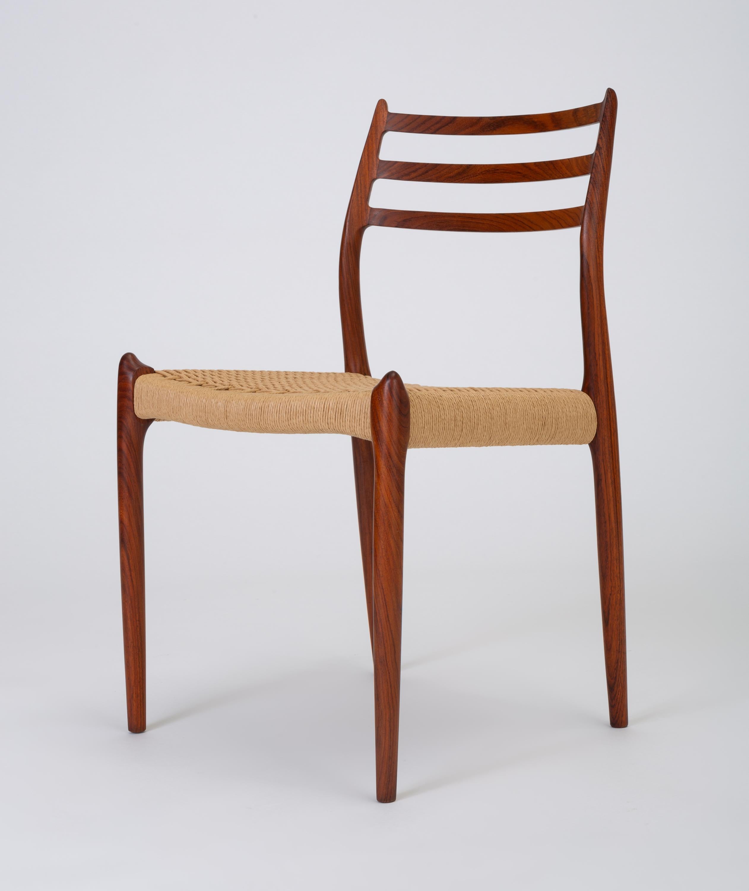 Set of Six Model 78 Rosewood Dining Chairs by N.O. Møller 1
