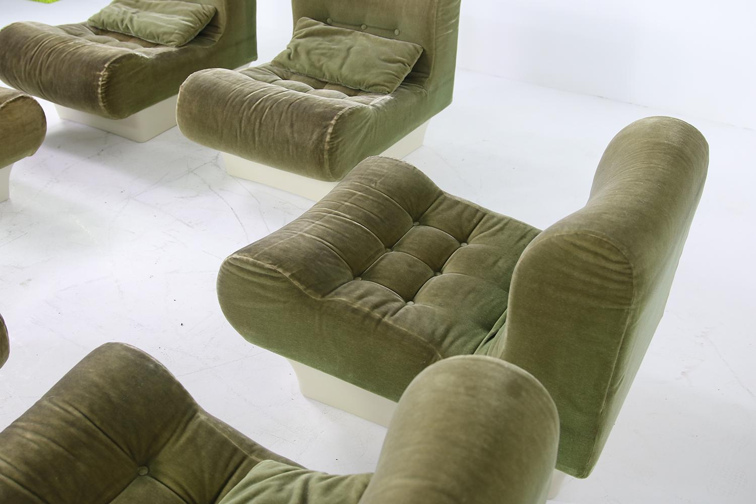 Wood Vintage 1960s Otto Zapf Modular Sofa & Lounge Chair Living Room Set, Mohair