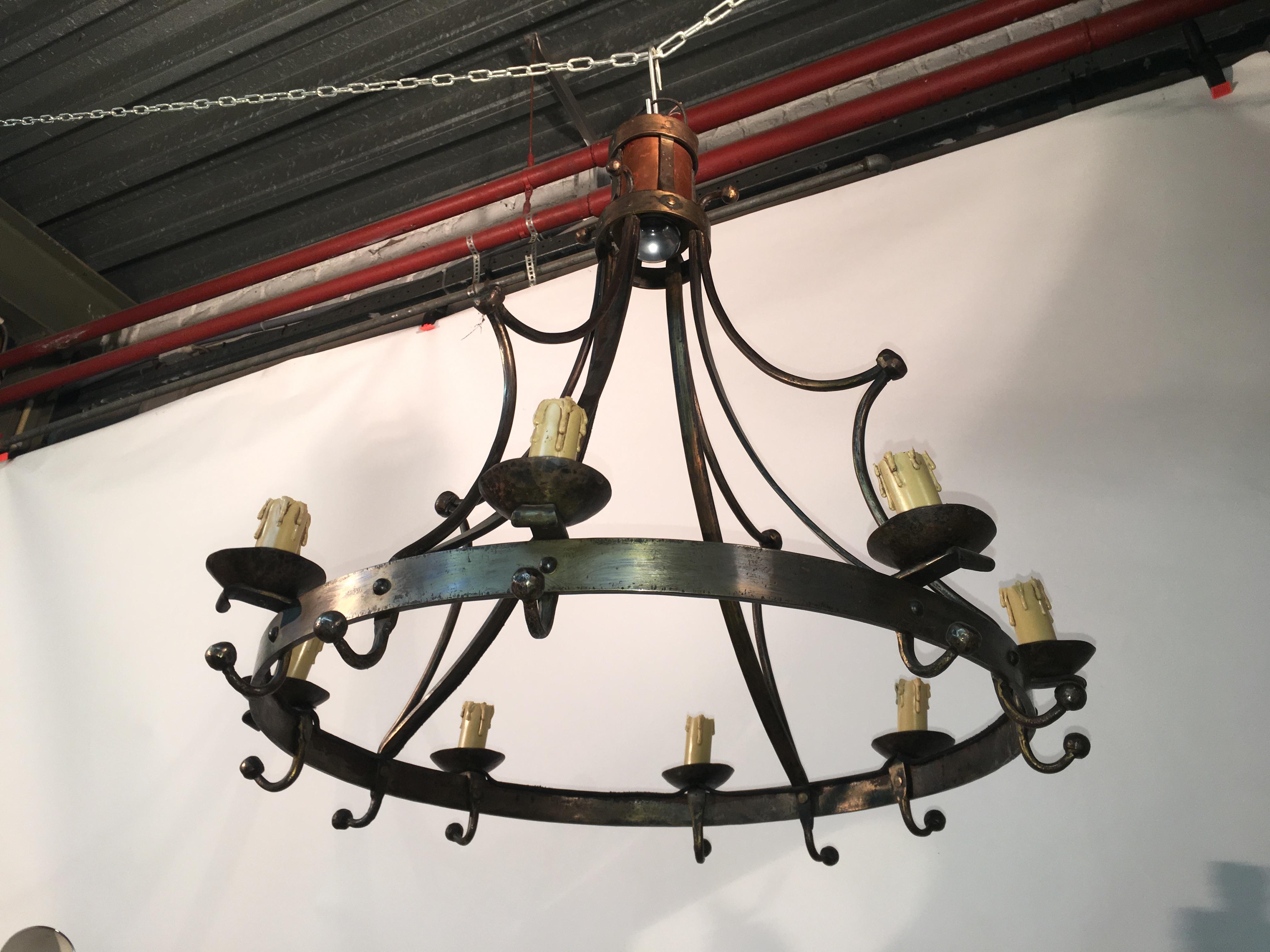 Large Neoclassical Style Chandelier, circa 1950 For Sale 2