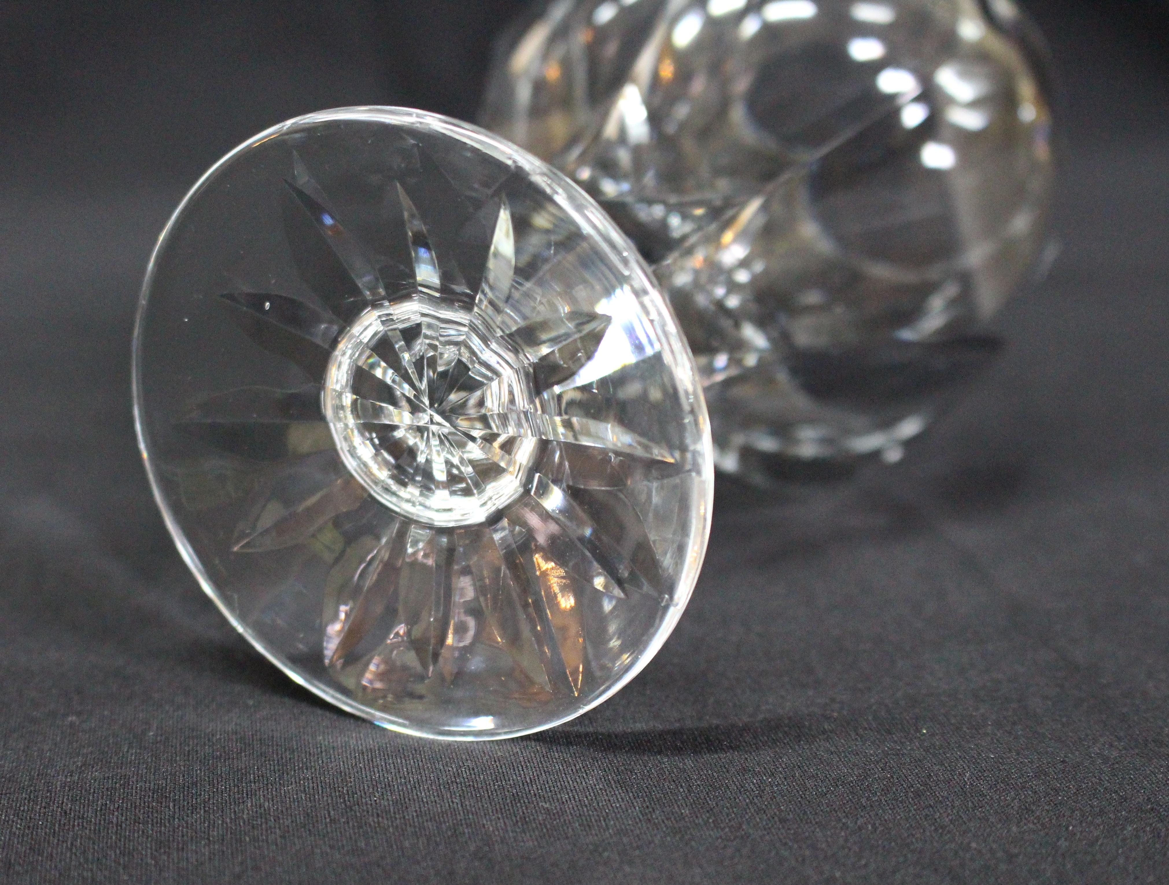 Set of Six Fine Cut Glass English Crystal Wine Glasses For Sale 4